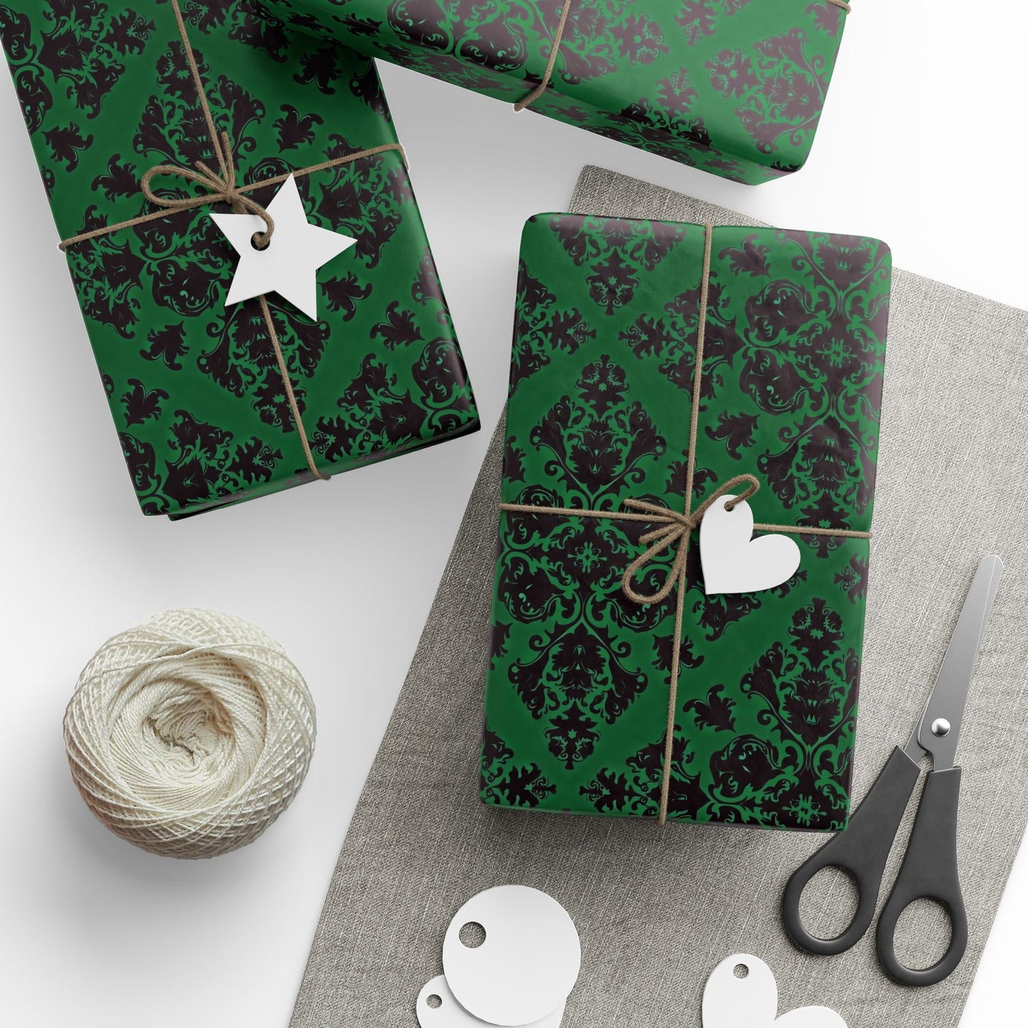 Green Victorian Gothic Pattern Wrapping Papers