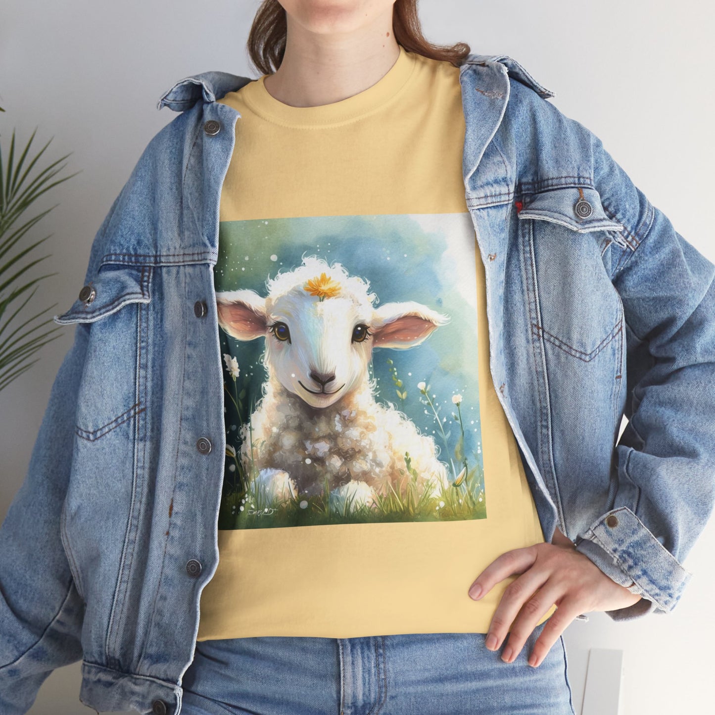 Cute Lamb Unisex Heavy Cotton Tee