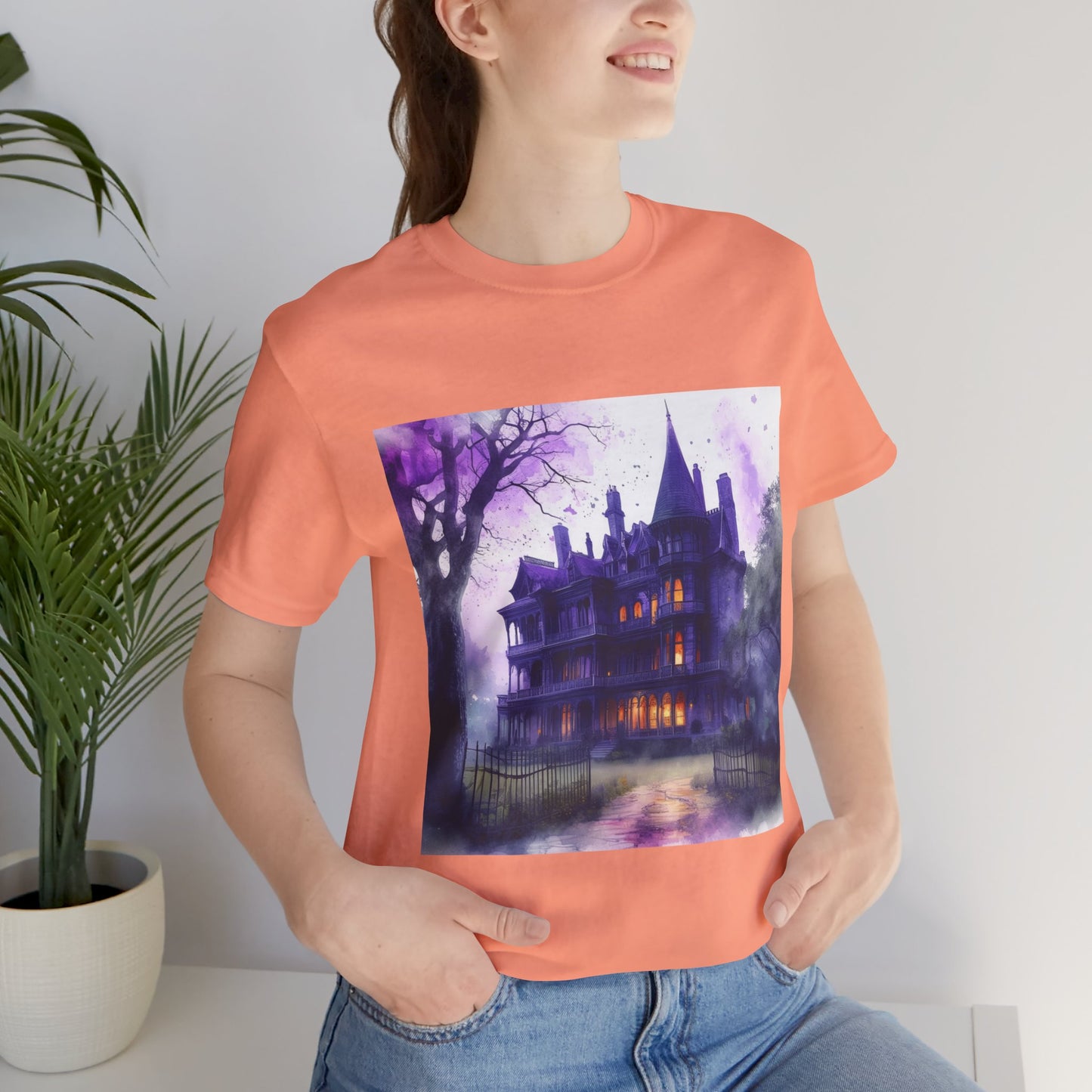 Haunted House Unisex Jersey Short Sleeve Tee