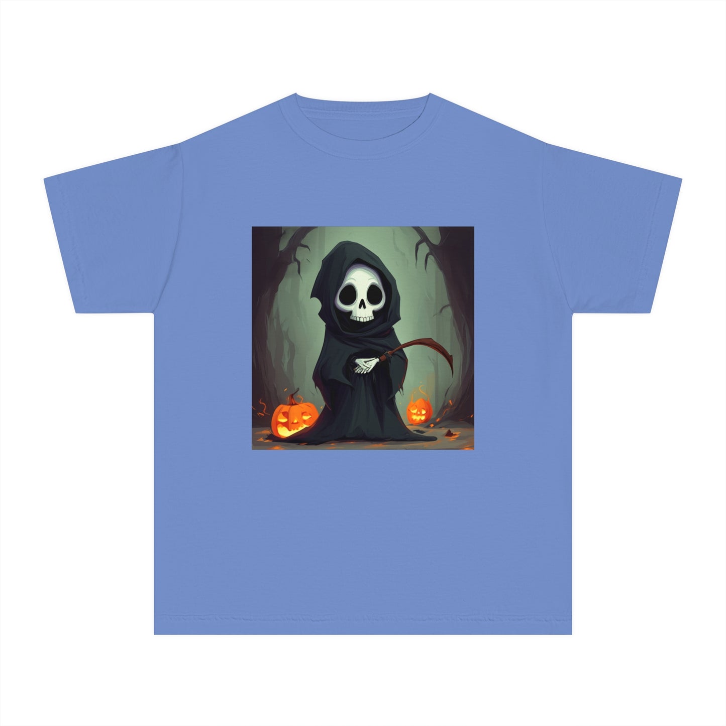 Spooky Forest Grim Reaper Youth Midweight Tee