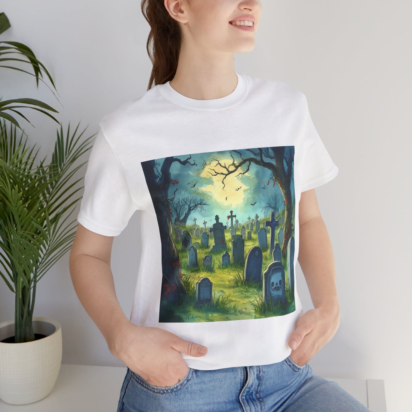 Comic Graveyard Unisex Jersey Short Sleeve Tee