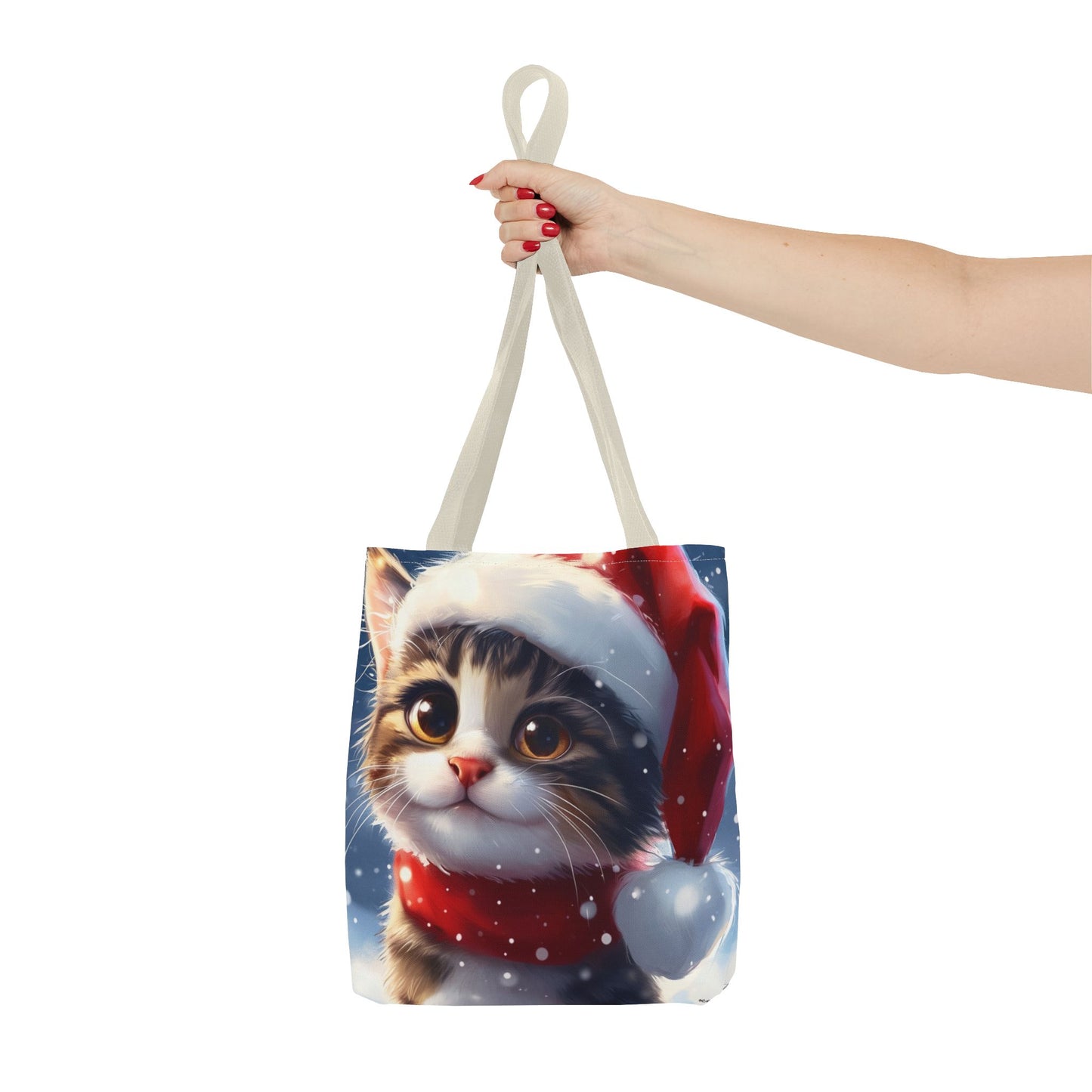 Cute Holiday Cat Tote Bag (AOP)