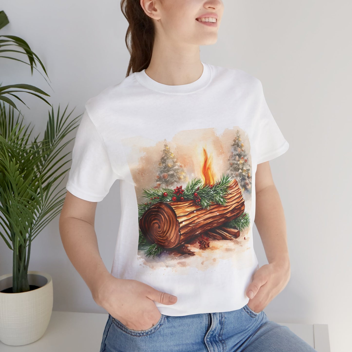 Yule Log Unisex Jersey Tee