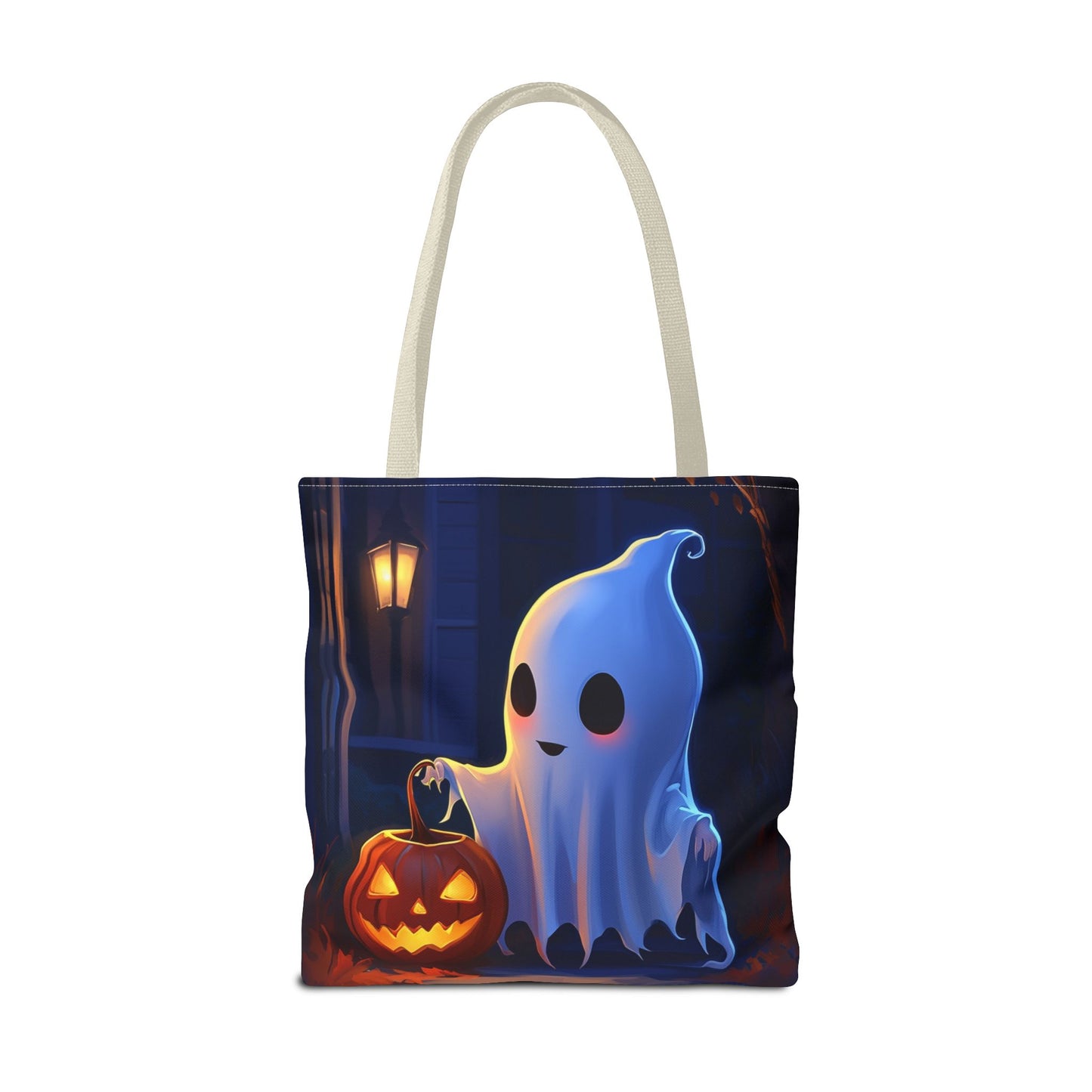 Cute Ghost Trick or Treating Tote Bag (AOP)