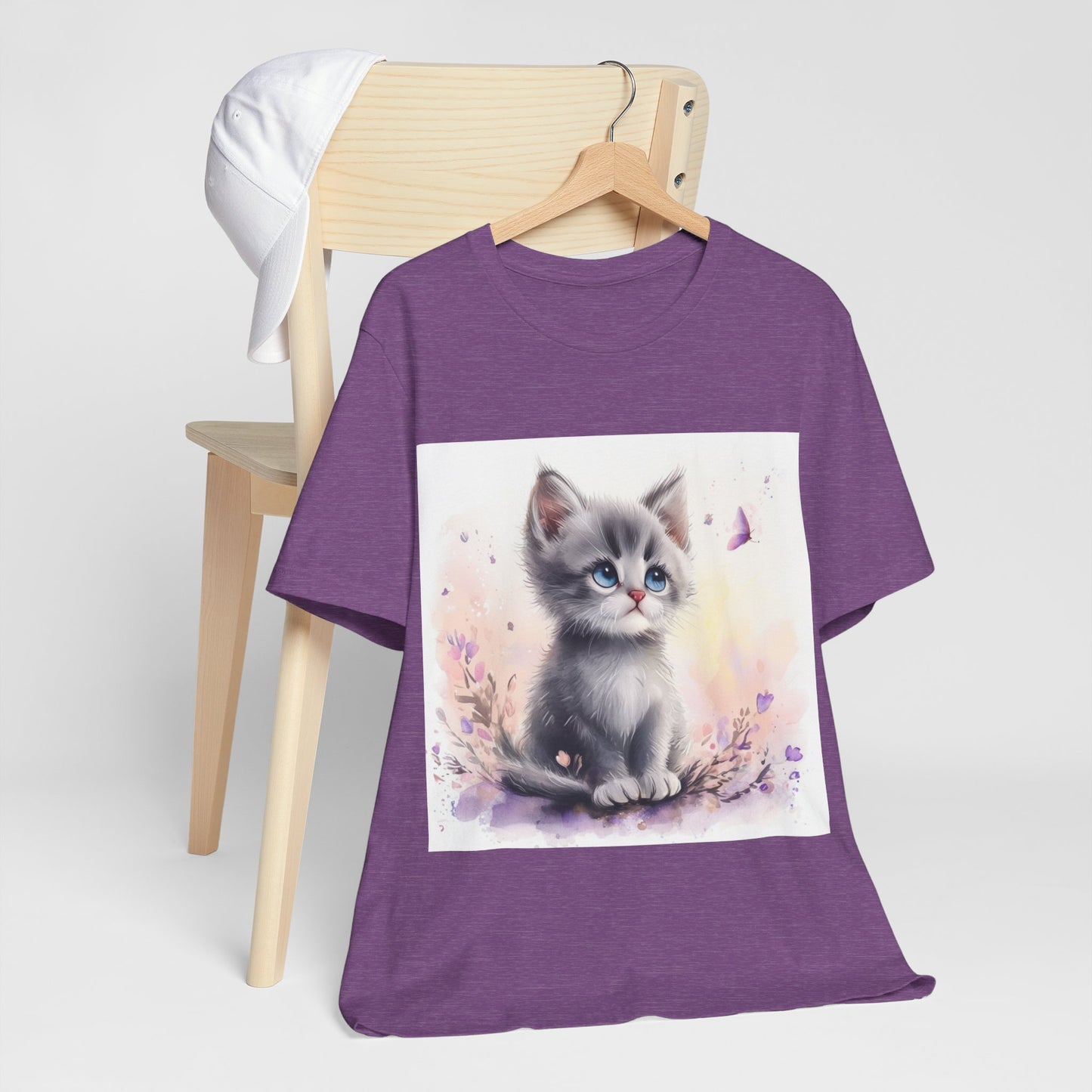 Butterfly Gray Kitten Unisex Jersey Short Sleeve Tee