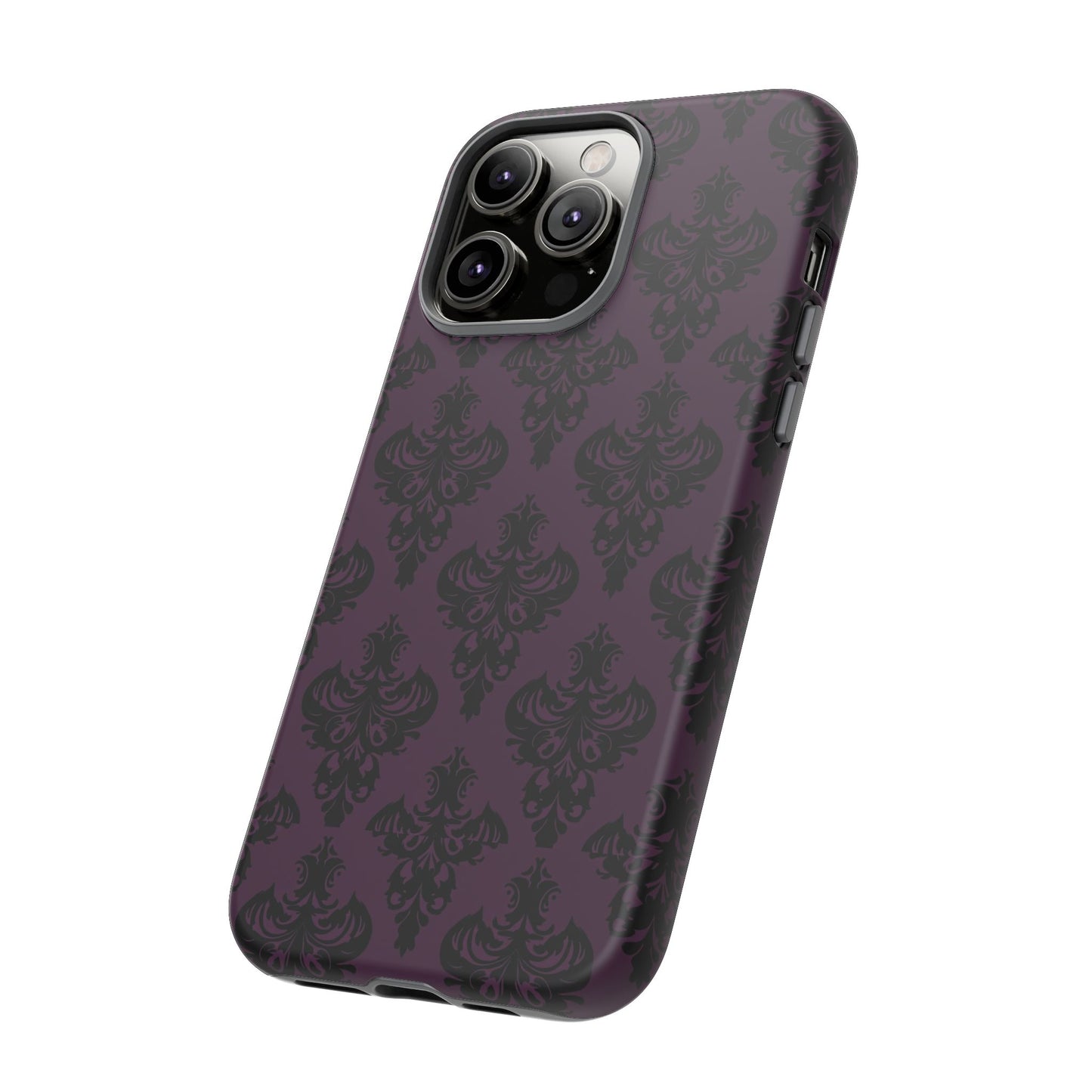 Purple and Black Victorian Damask Pattern Tough Cases