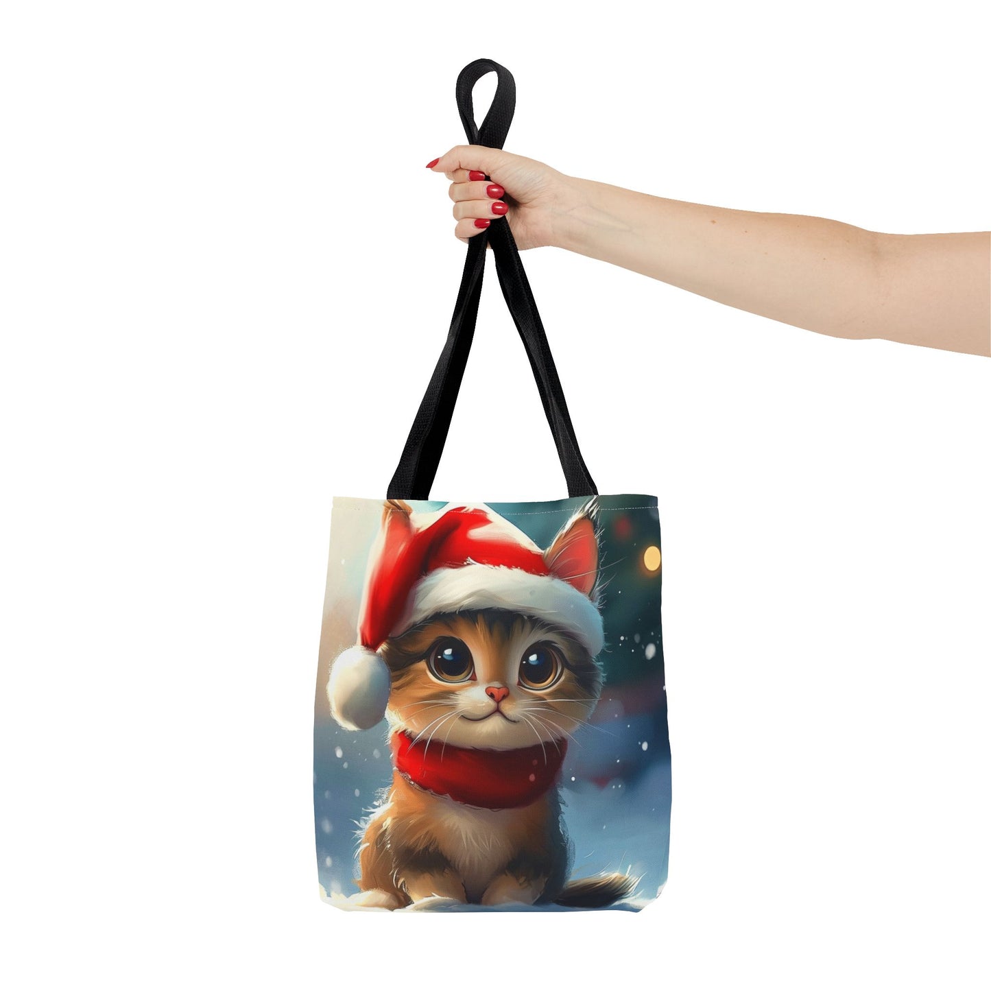 Cute Festive Kitten Tote Bag (AOP)