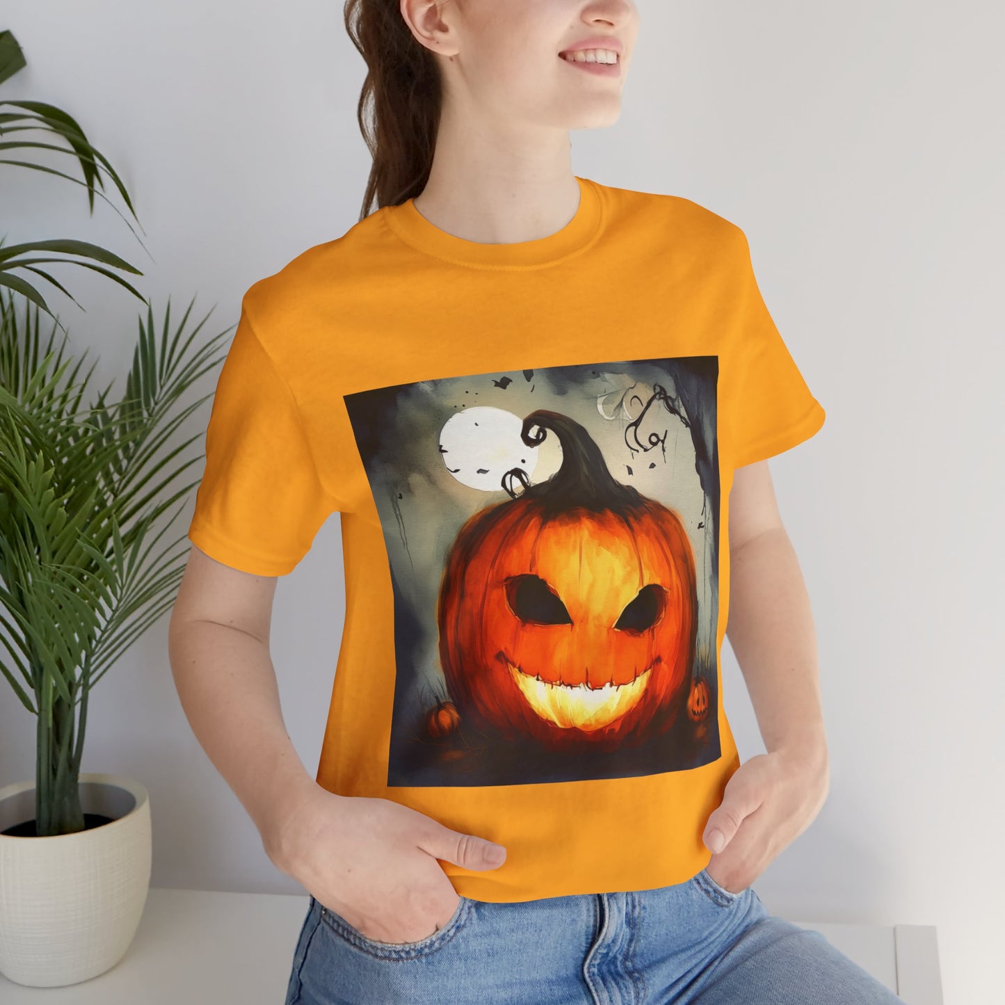 Spooky Jack o Lantern Unisex Jersey Short Sleeve Tee