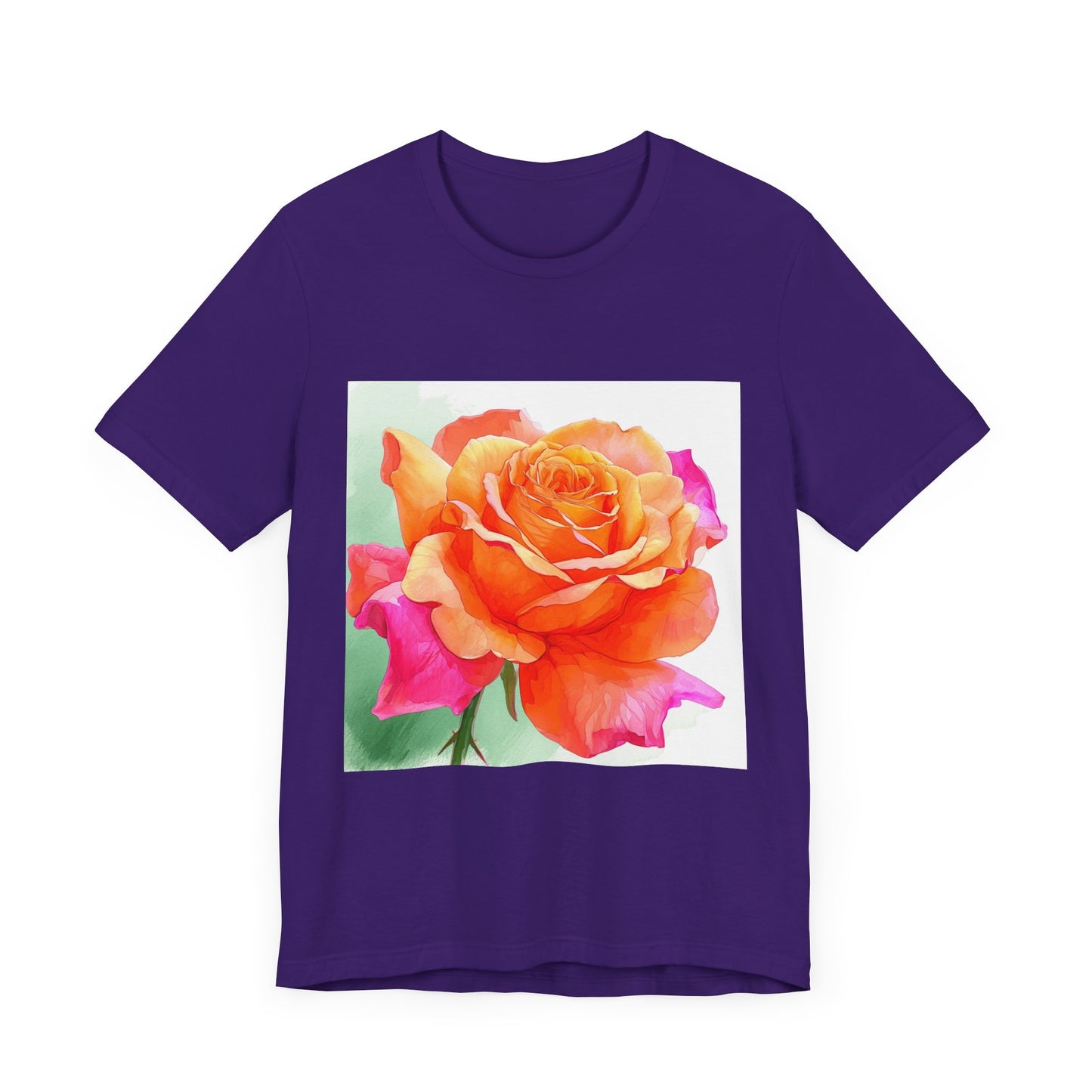 Radiant Rose Art Unisex Jersey Tee - Vibrant Rose Design