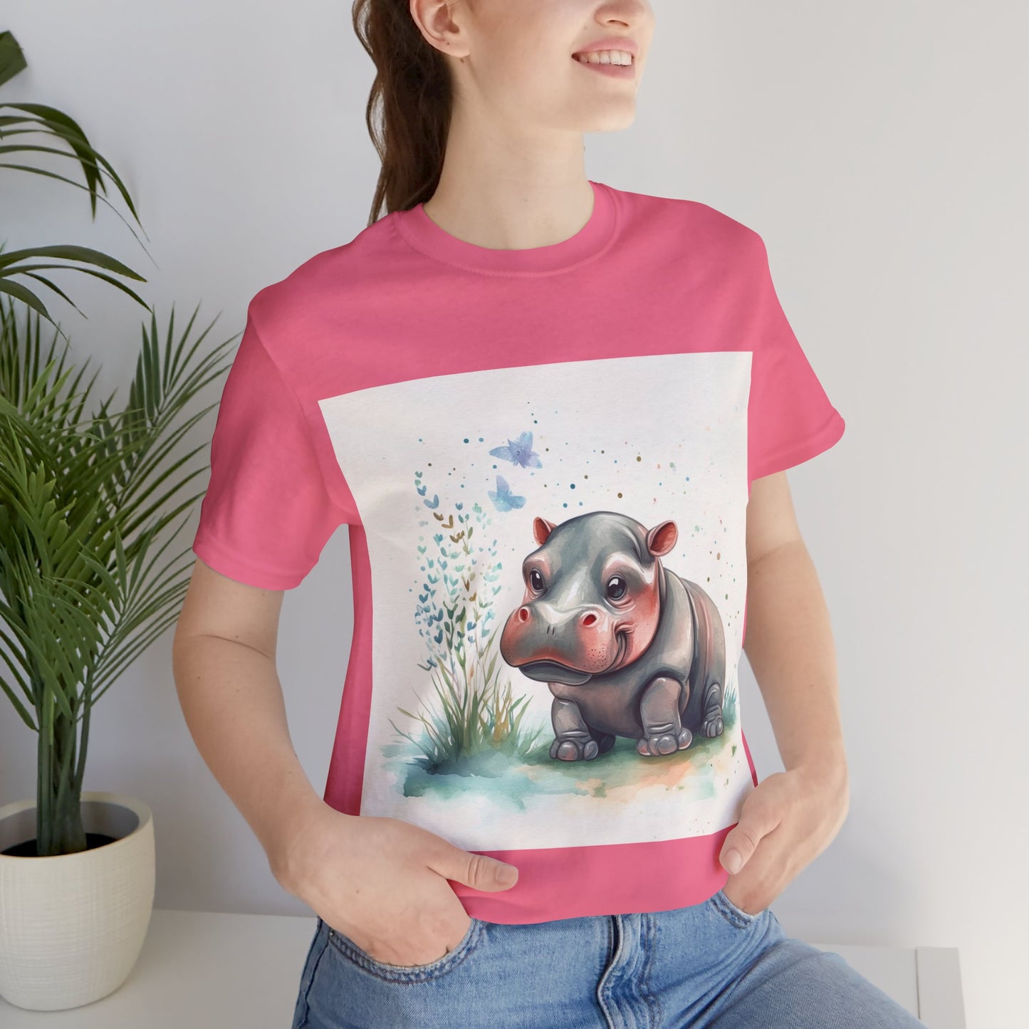 Adorable Hippo Unisex Jersey Short Sleeve Tee