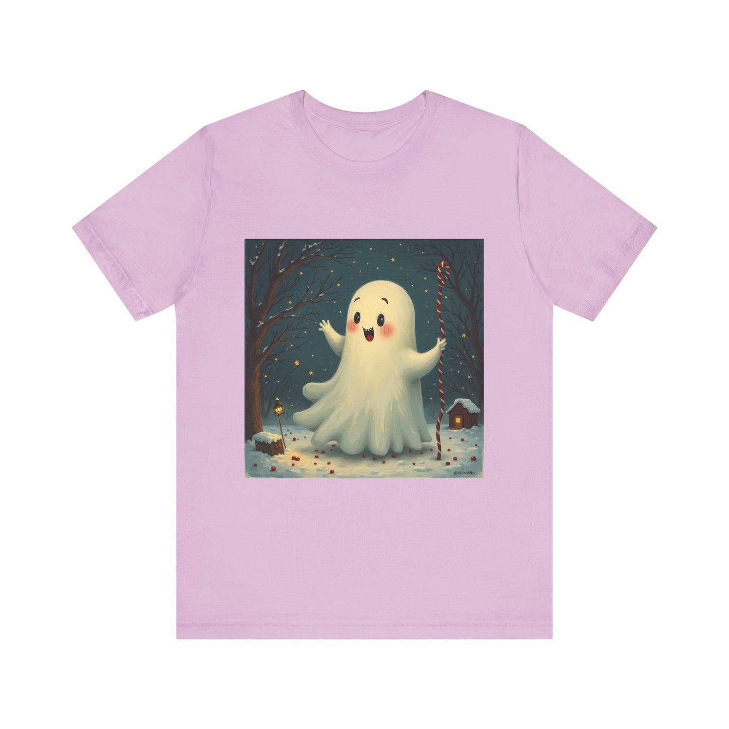 Cute Holiday Ghost Unisex Jersey Tee