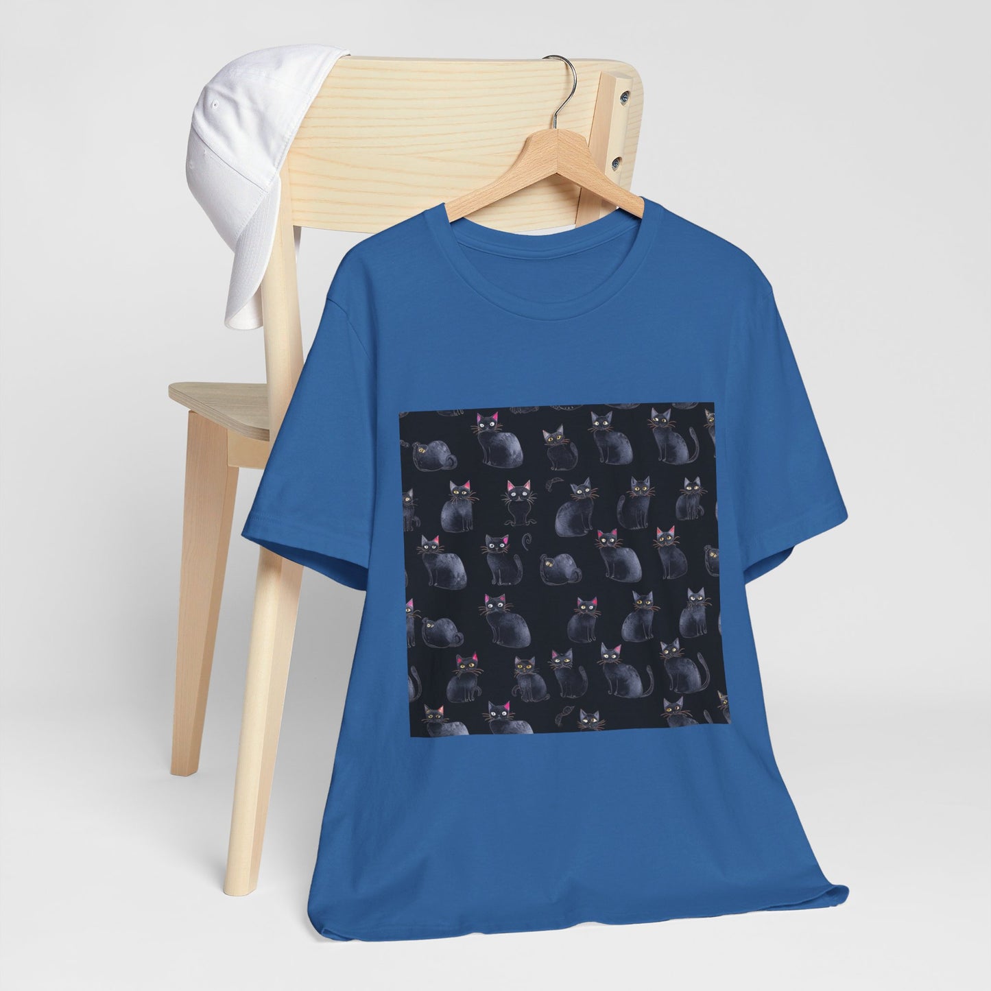 Black Cat Pattern Unisex Jersey Short Sleeve Tee