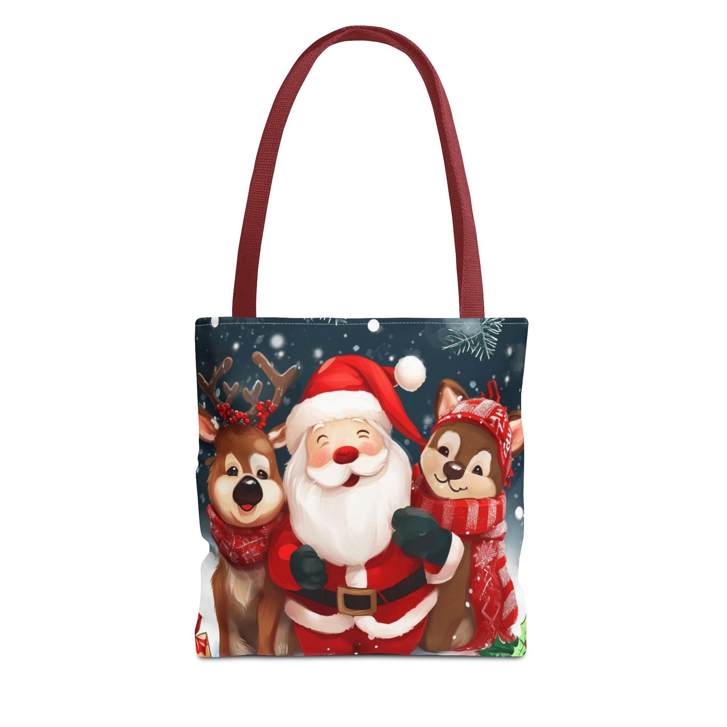 Cute Santa and Reindeer Tote Bag (AOP)