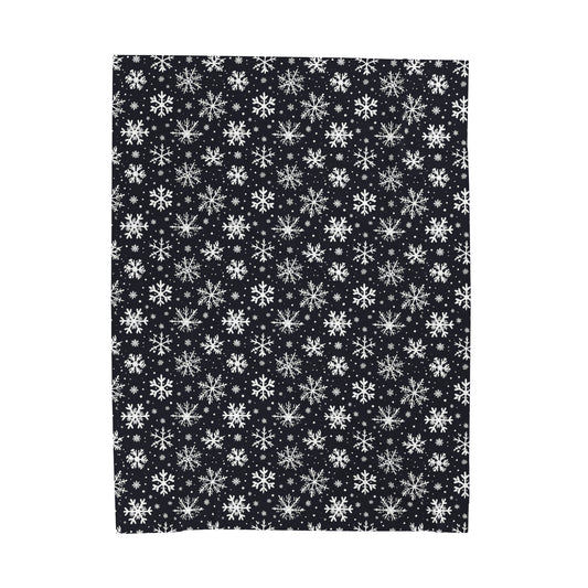 Midnight Snowflake Pattern Velveteen Plush Blanket