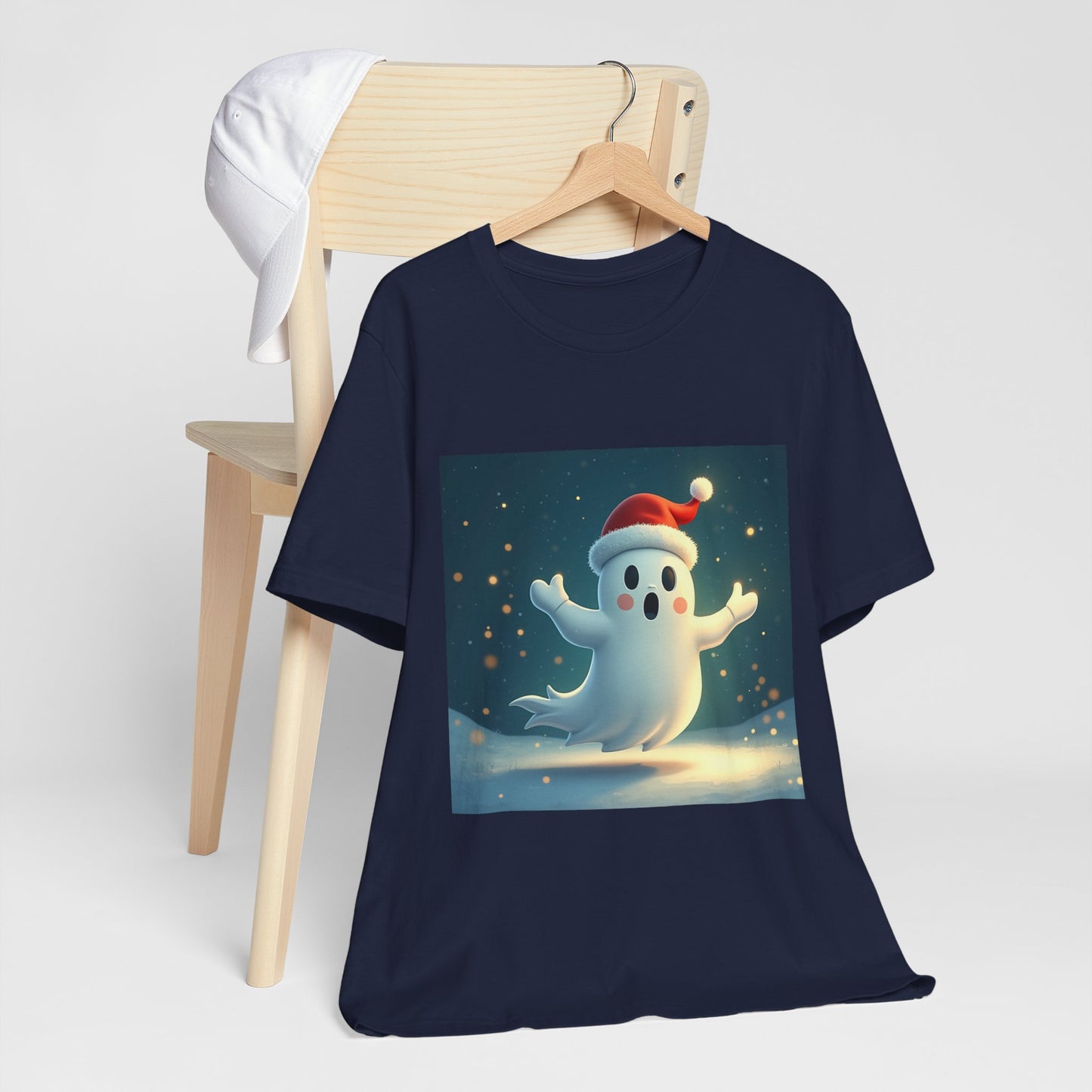 Cute Cartoon Ghost of Christmas Presents Unisex Jersey Tee