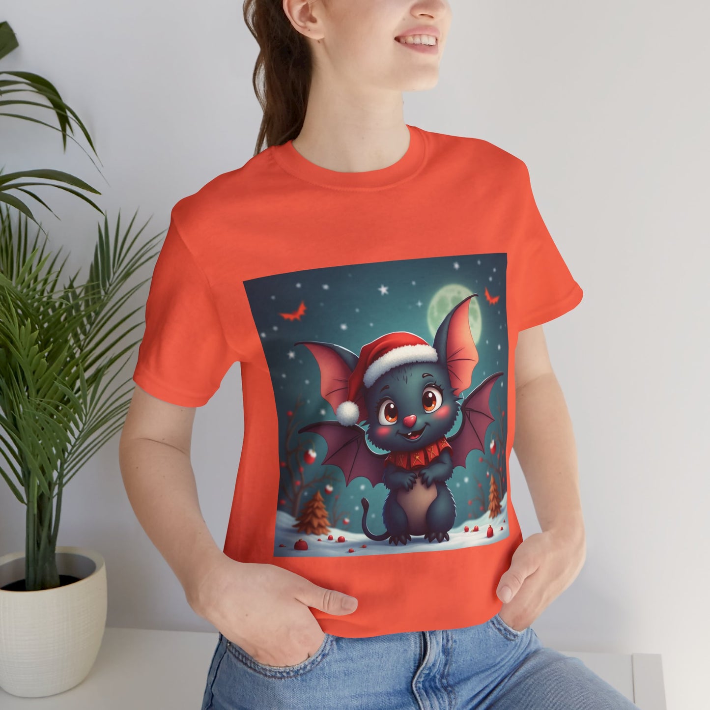 Cartoon Festive Bat Unisex Jersey Tee