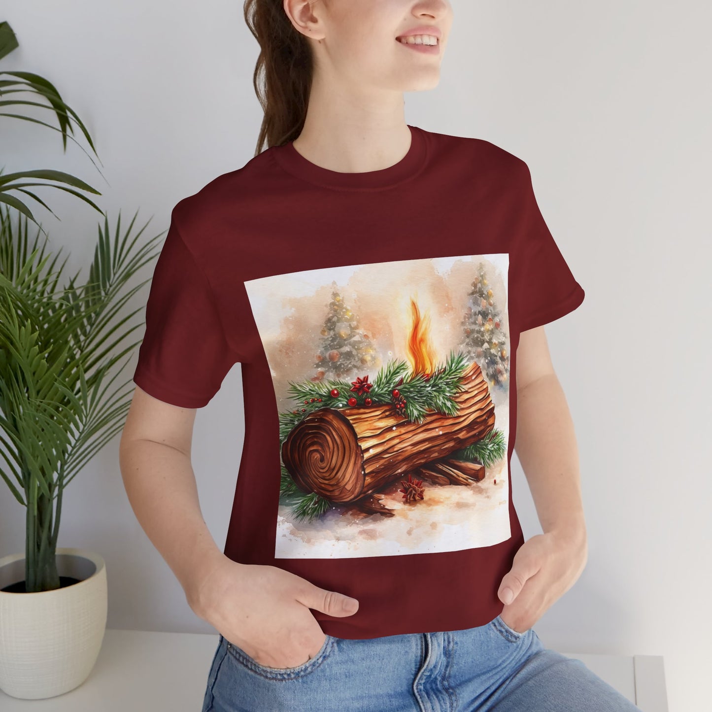 Yule Log Unisex Jersey Tee