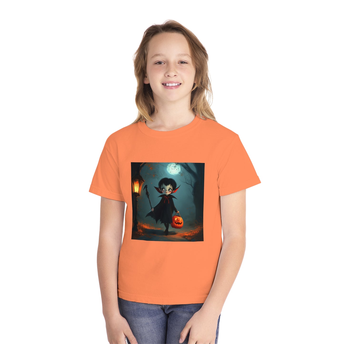 Cute Trick or Treating Vampire Youth Midweight Tee