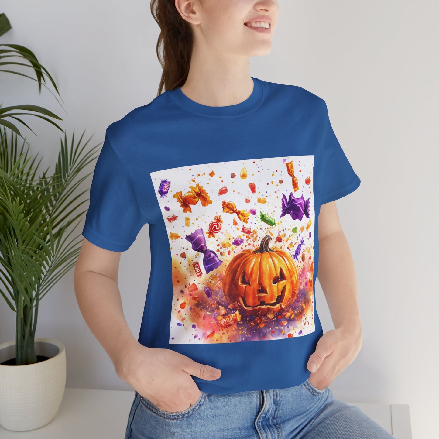 Jack o Lantern Candy Unisex Jersey Short Sleeve Tee