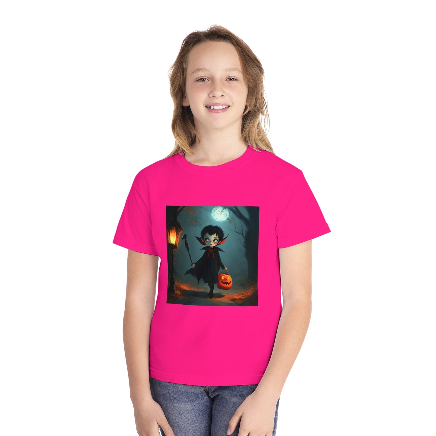 Cute Trick or Treating Vampire Youth Midweight Tee