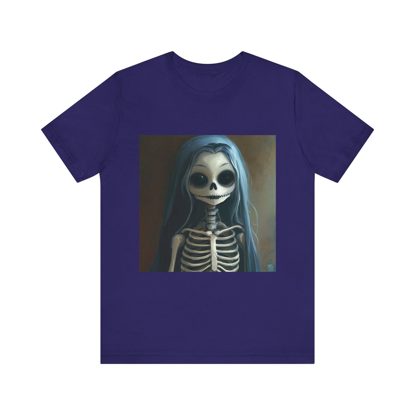 Blue Hair Skeleton Unisex Jersey Short Sleeve Tee