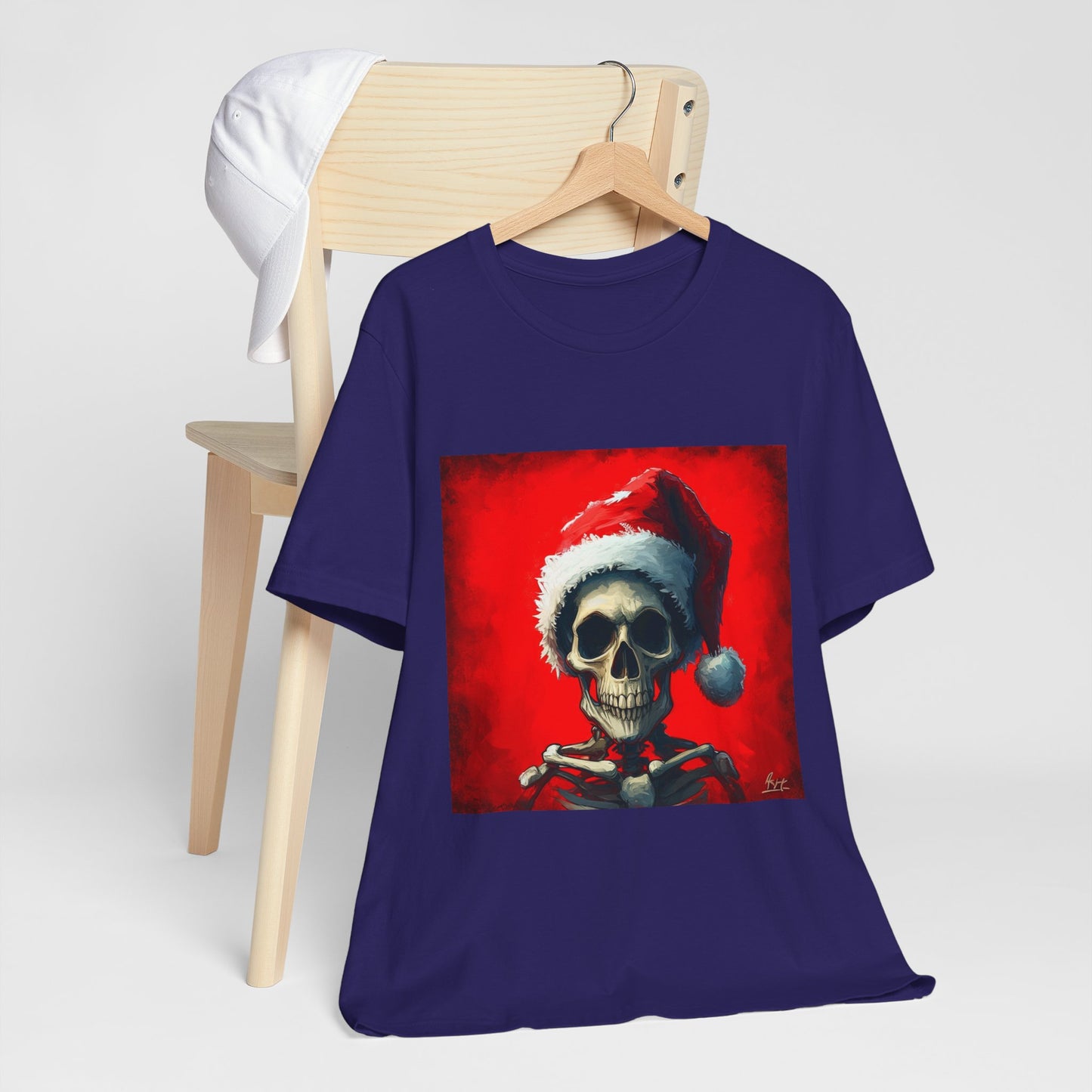 Dark Spooky Skeleton Santa Unisex Jersey Tee