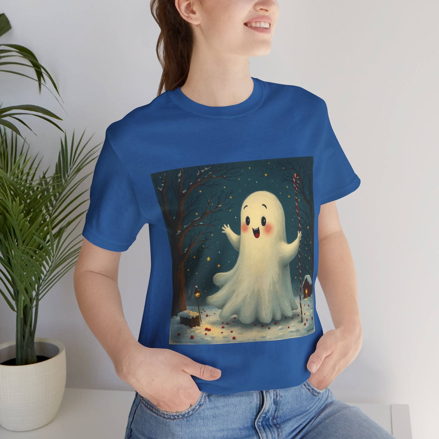 Cute Holiday Ghost Unisex Jersey Tee