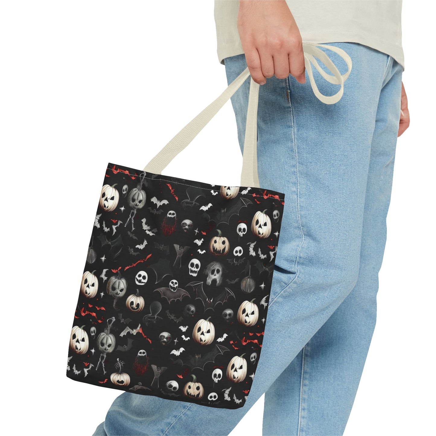 Creepy Halloween Pattern Tote Bag (AOP)