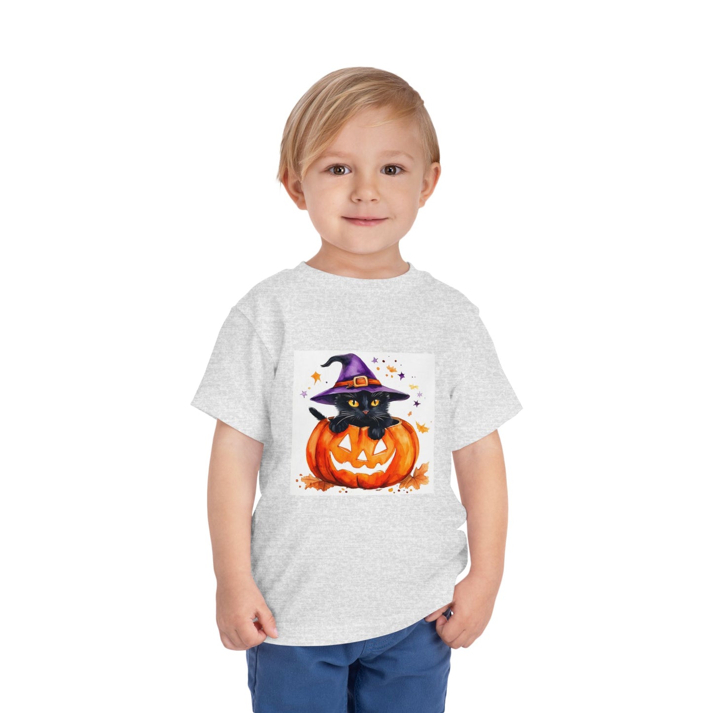 Cute Halloween Cat Toddler Short Sleeve Tee