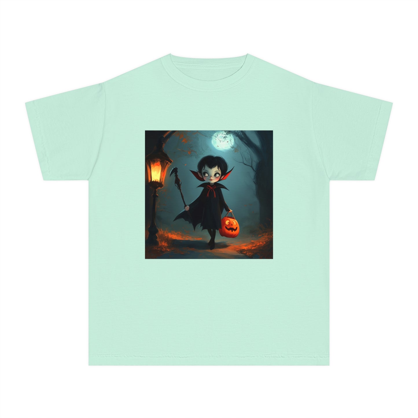 Cute Trick or Treating Vampire Youth Midweight Tee