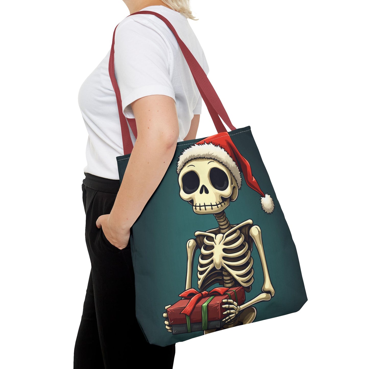 Cute Cartoon Holiday Skeleton Tote Bag (AOP)