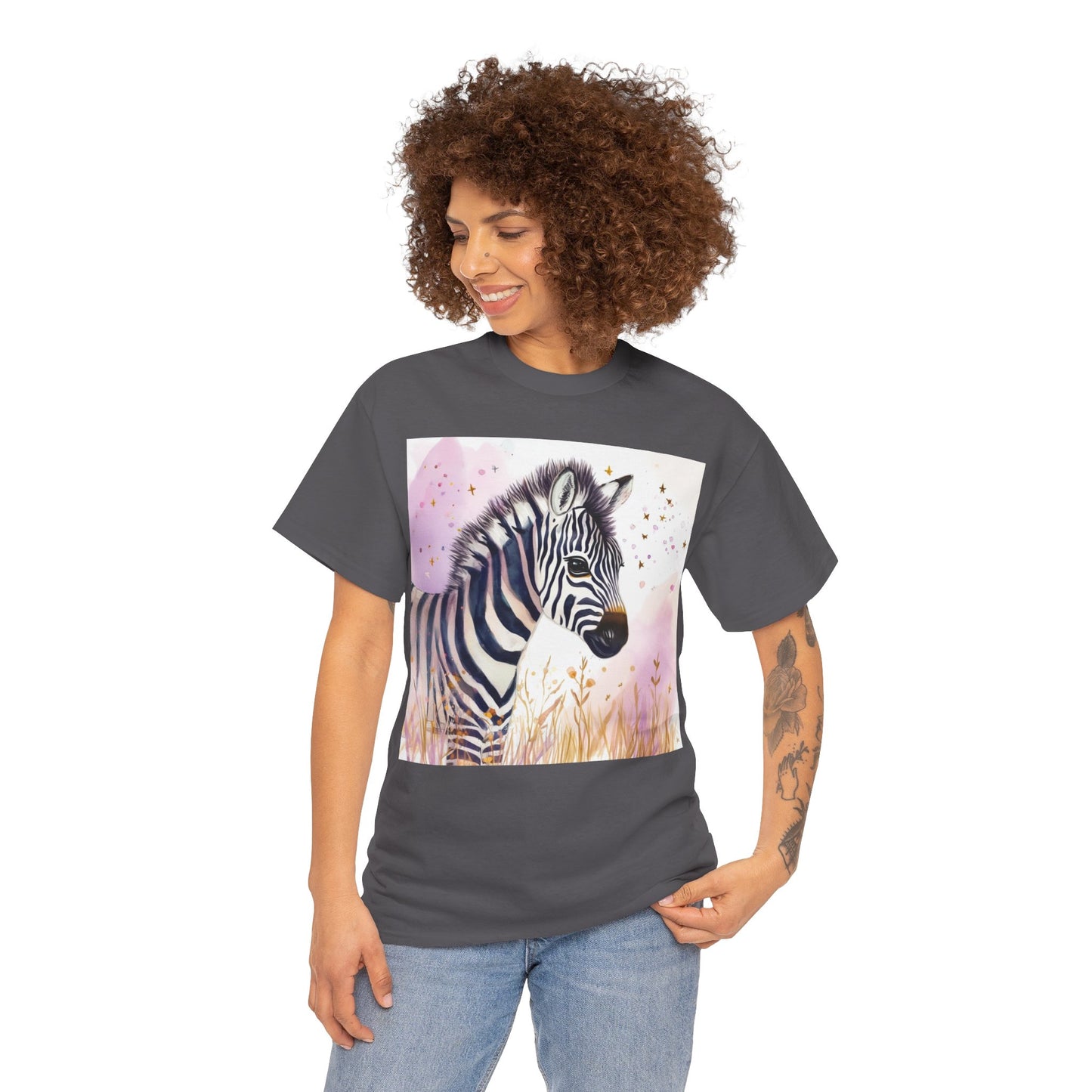 Fuzzy Zebra Unisex Heavy Cotton Tee