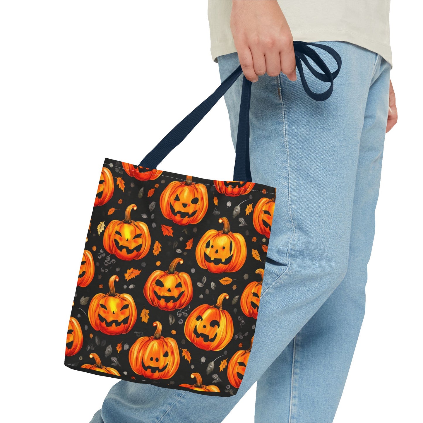 Happy Pumpkin Pattern Tote Bag (AOP)