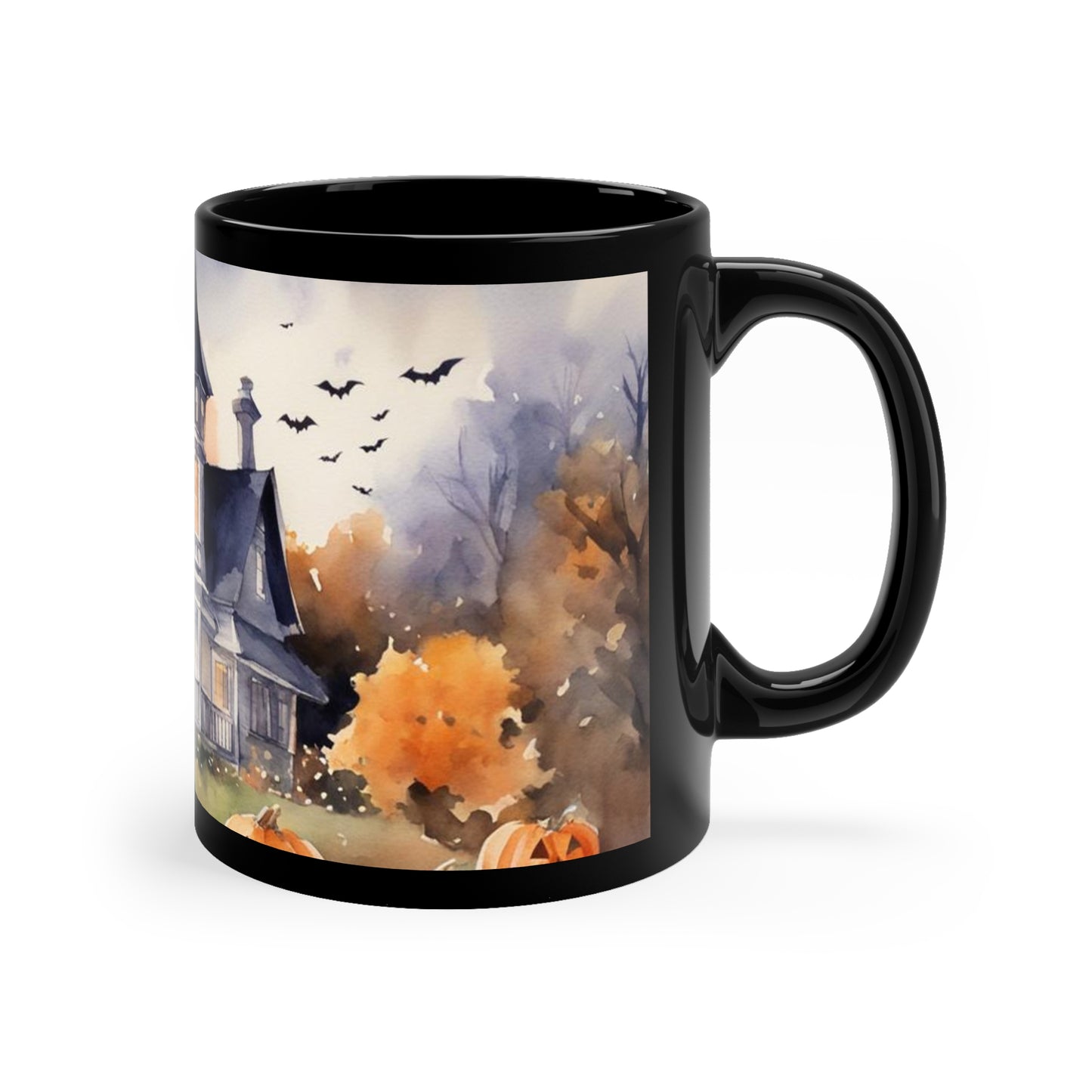 Haunted House Halloween 11oz Black Mug