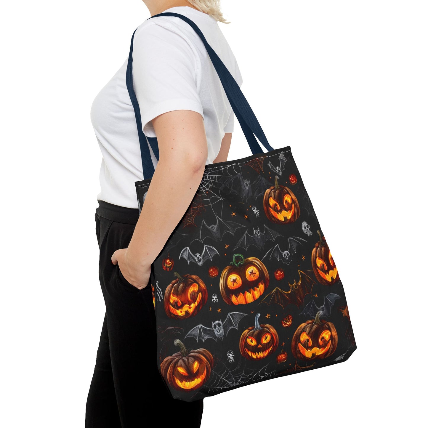 Spooky Pumpkins and Bats Tote Bag (AOP)