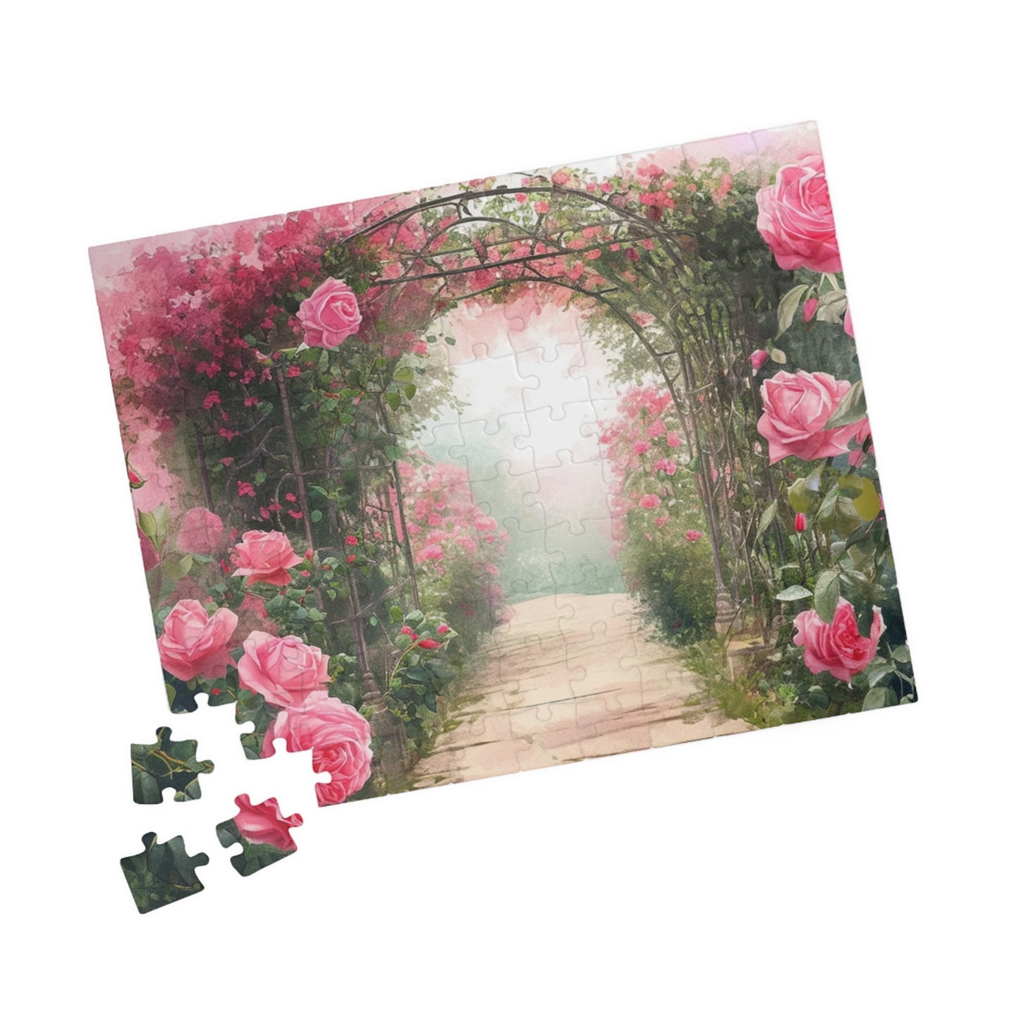 Pink Rose Archway Puzzle (110, 252, 520, 1014-piece)