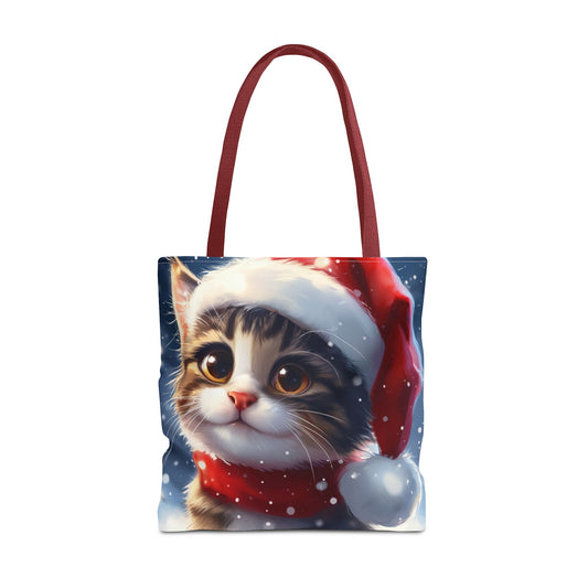 Cute Holiday Cat Tote Bag (AOP)