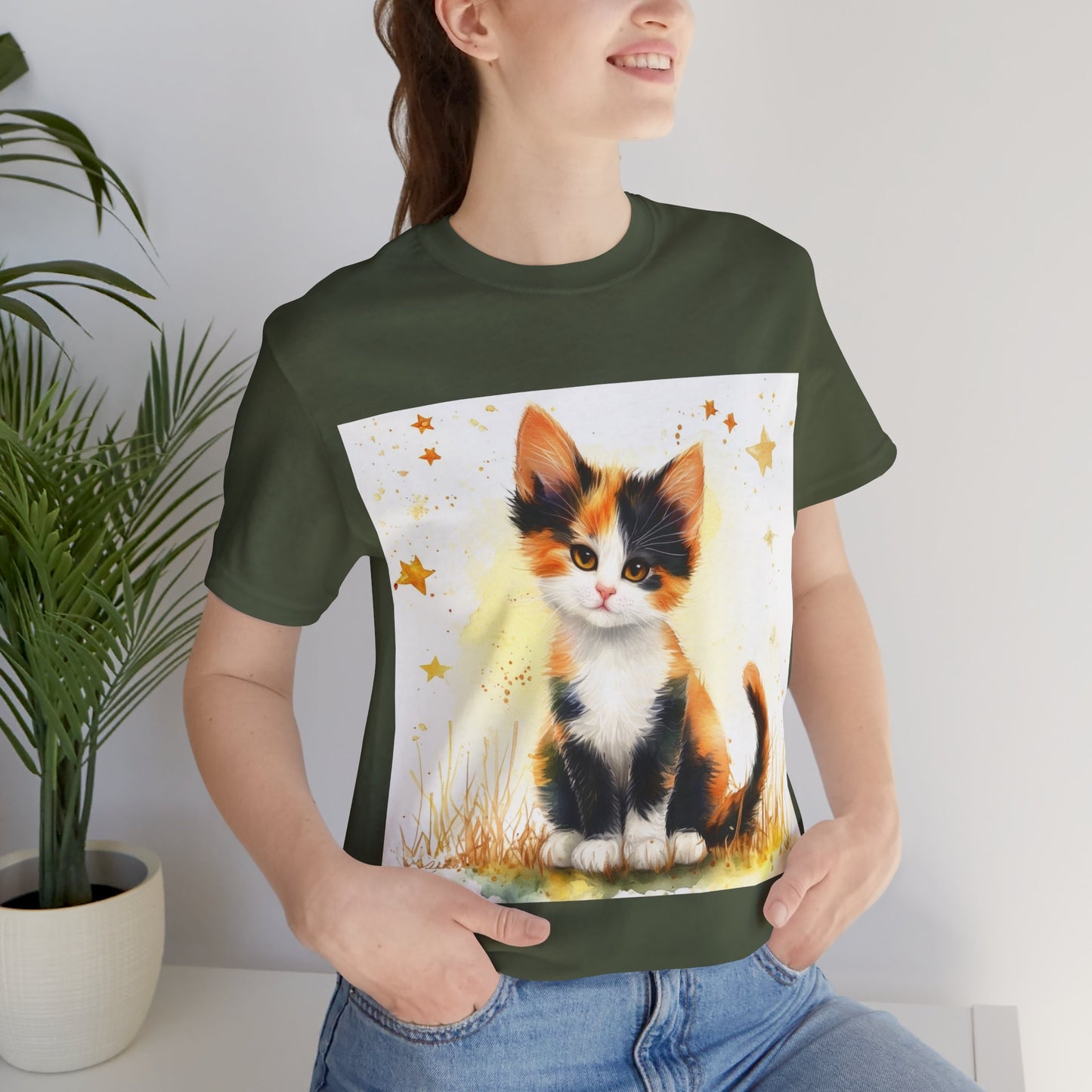 Cute Calico Kitten Unisex Jersey Short Sleeve Tee