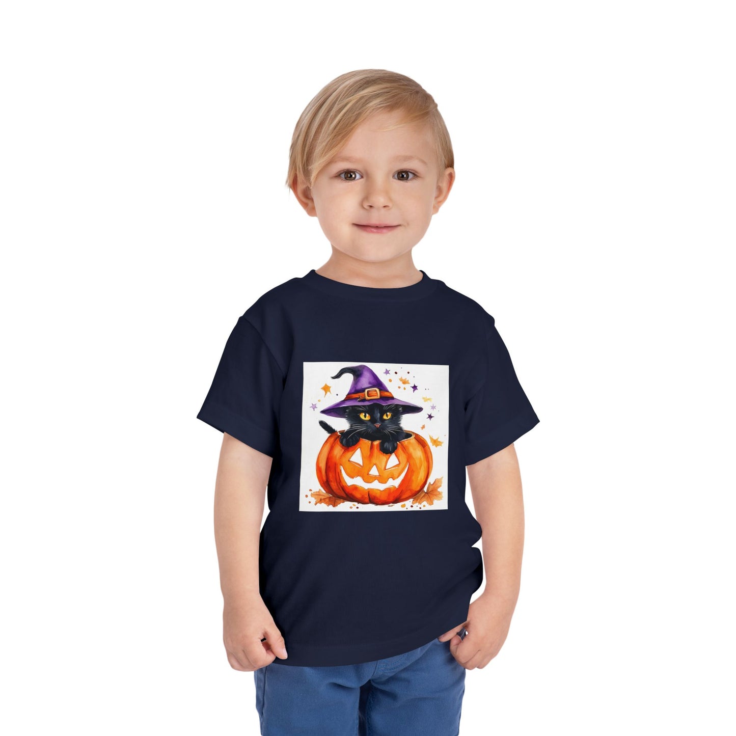 Cute Halloween Cat Toddler Short Sleeve Tee