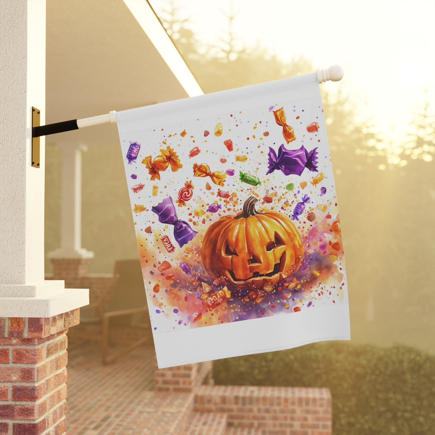 Jack o' Lantern Candy Explosion Garden & House Banner