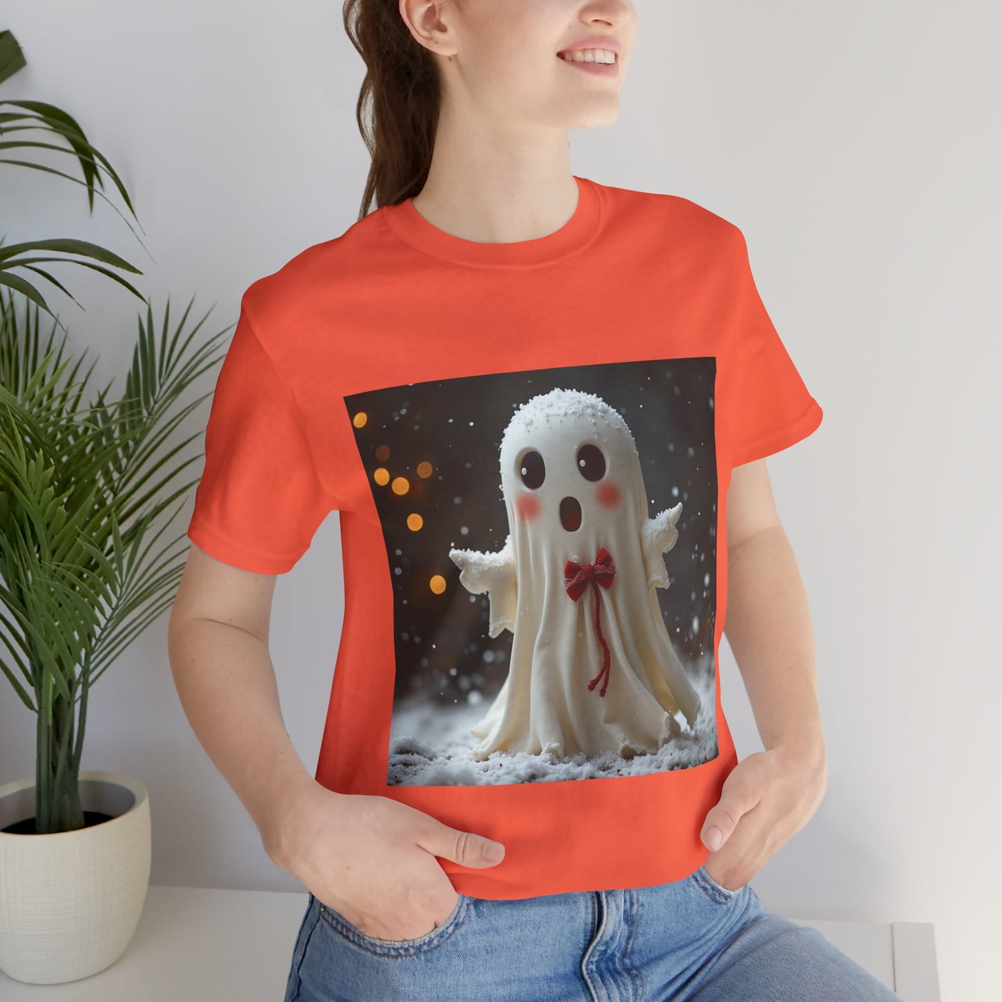 Cute Snow Ghost Unisex Jersey Tee