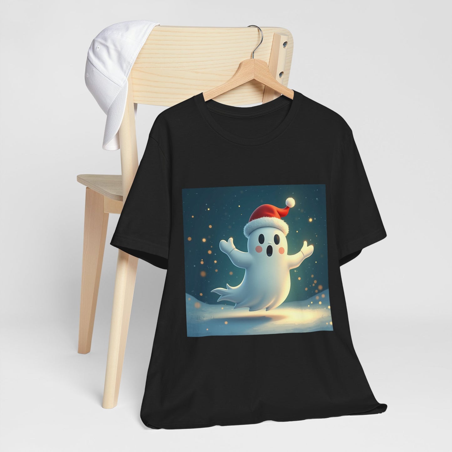 Cute Cartoon Ghost of Christmas Presents Unisex Jersey Tee