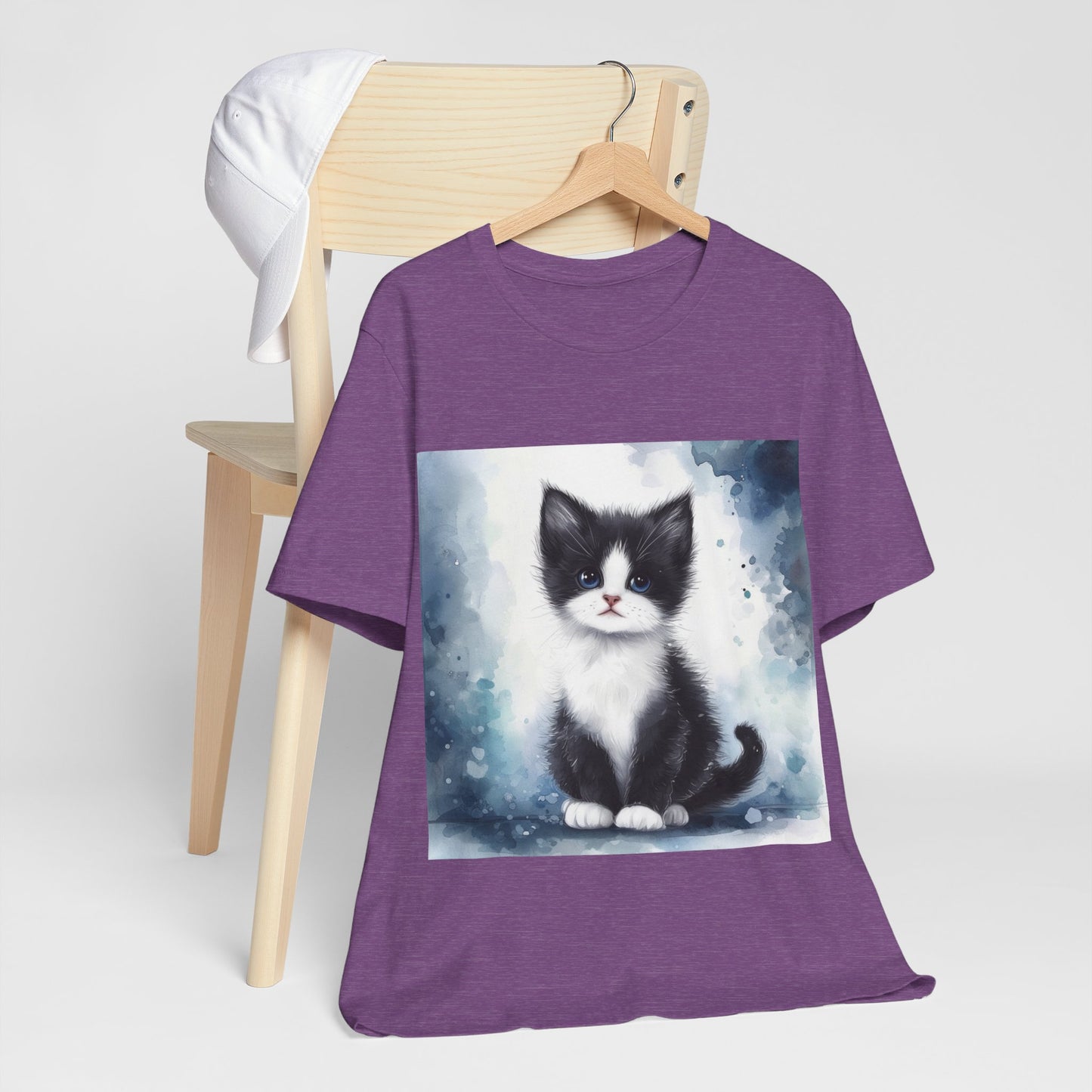 Watercolor Tuxedo Kitten Unisex Jersey Short Sleeve Tee