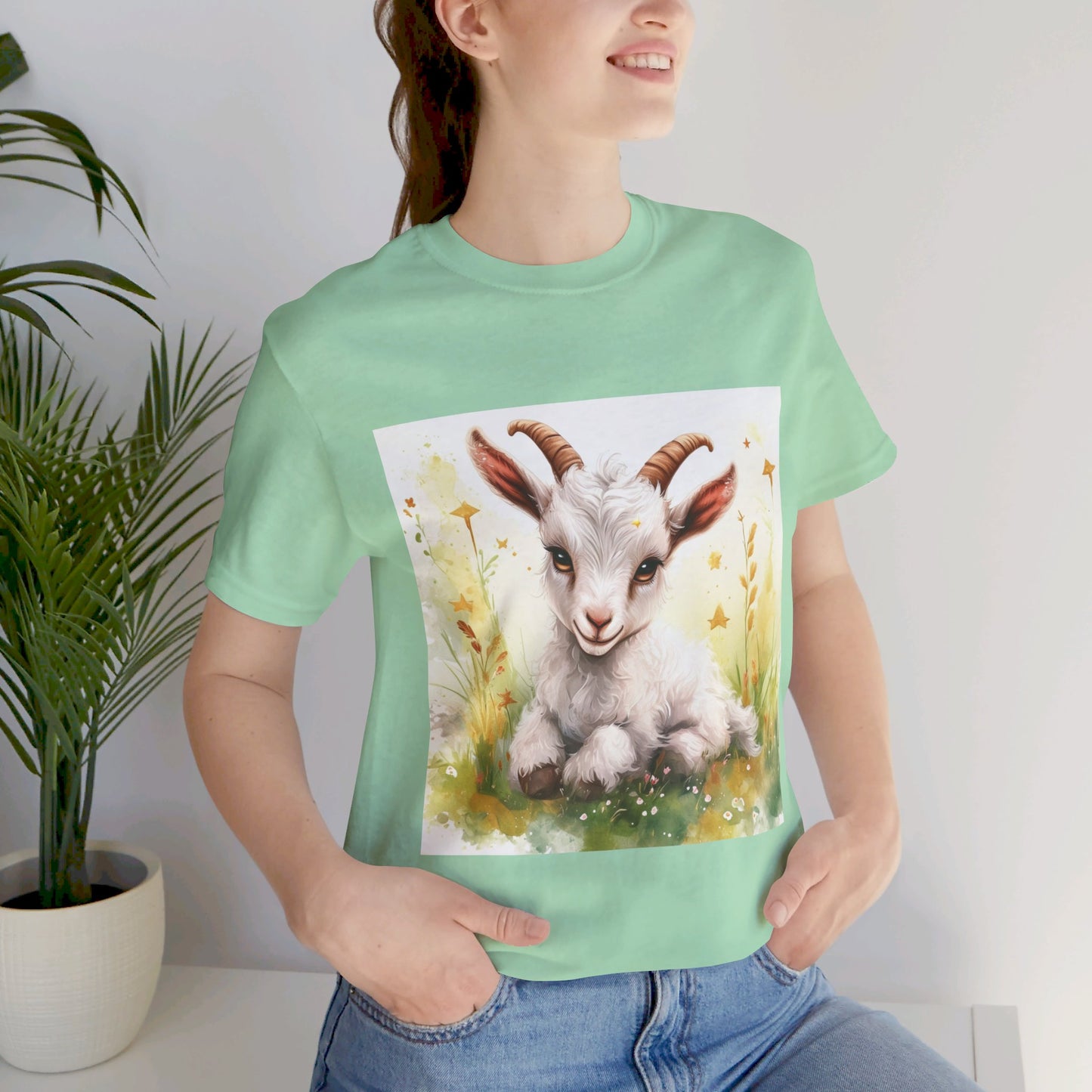 Cute Goat Unisex Jersey Short Sleeve Tee