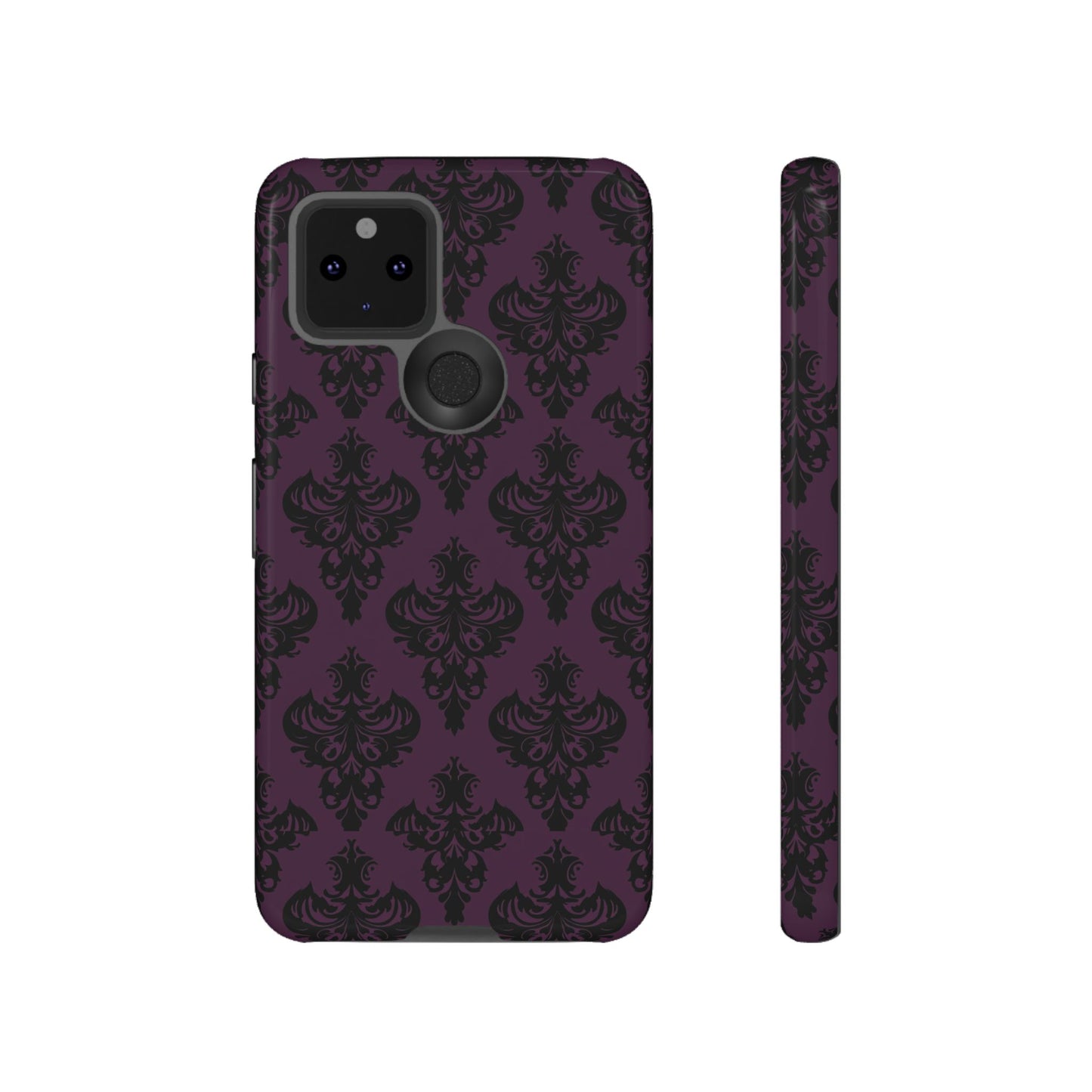 Purple and Black Victorian Damask Pattern Tough Cases