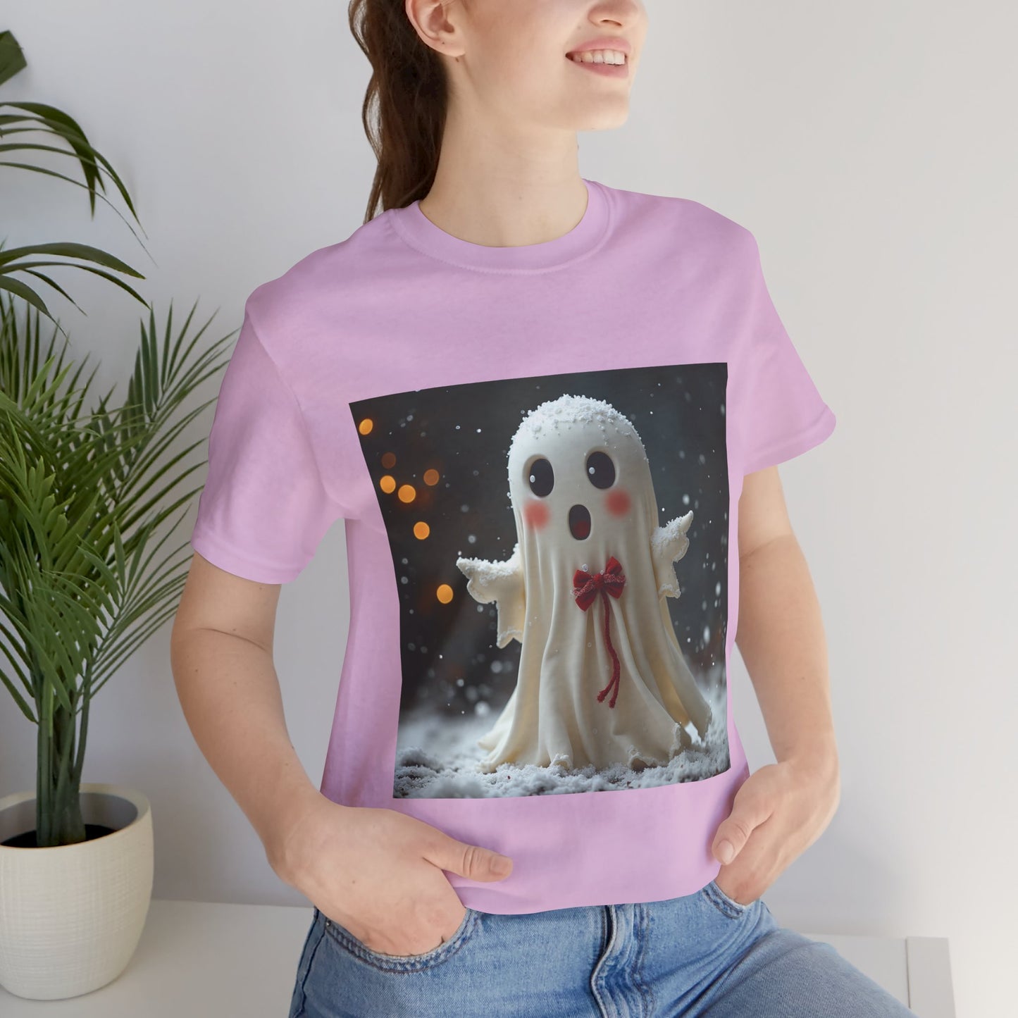 Cute Snow Ghost Unisex Jersey Tee