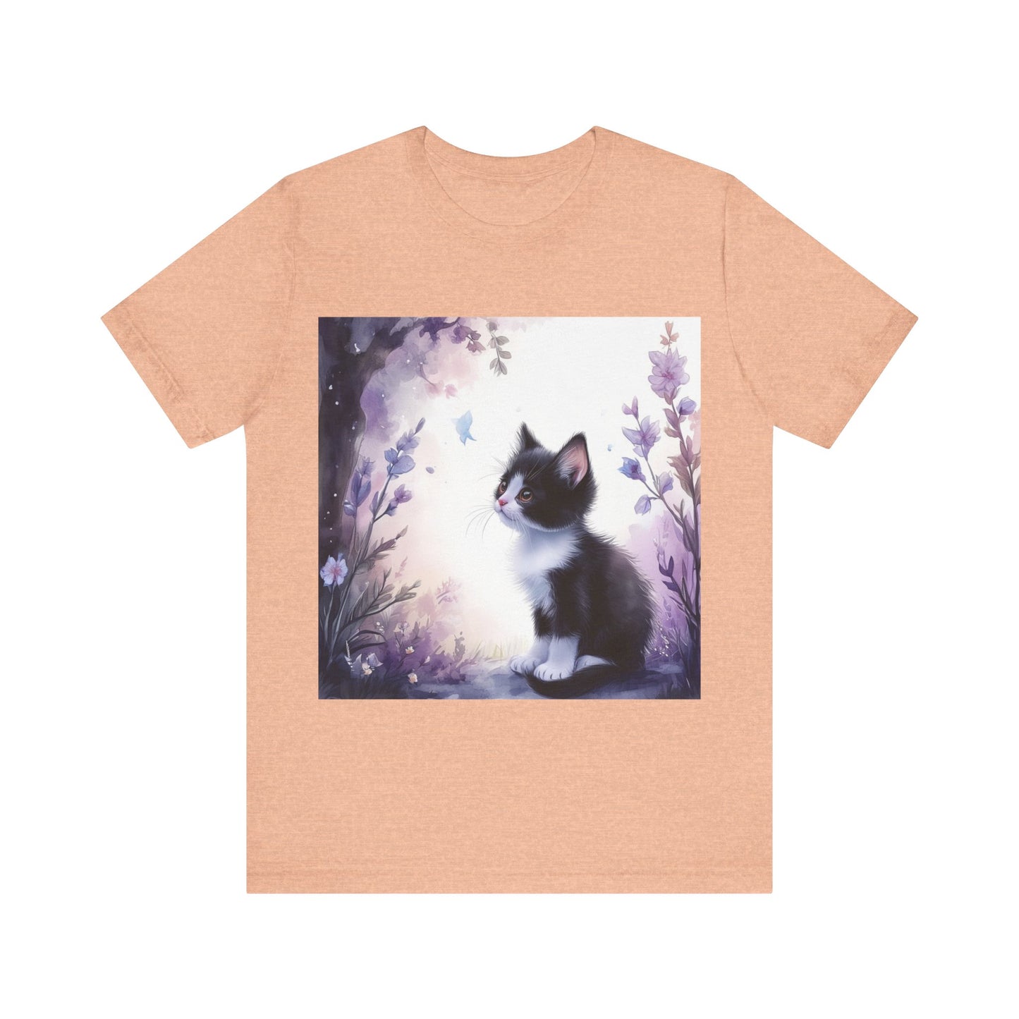 Flowery Tuxedo Cat Unisex Jersey Short Sleeve Tee