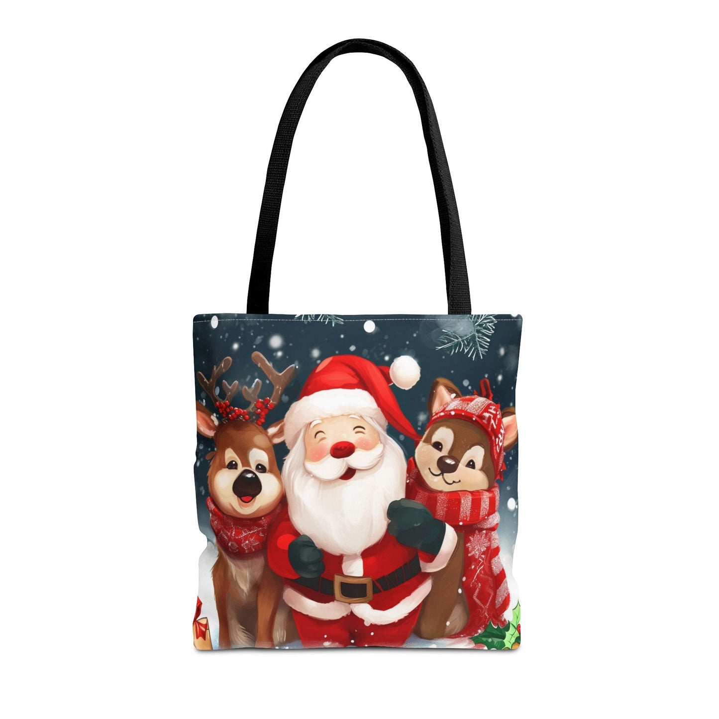 Cute Santa and Reindeer Tote Bag (AOP)