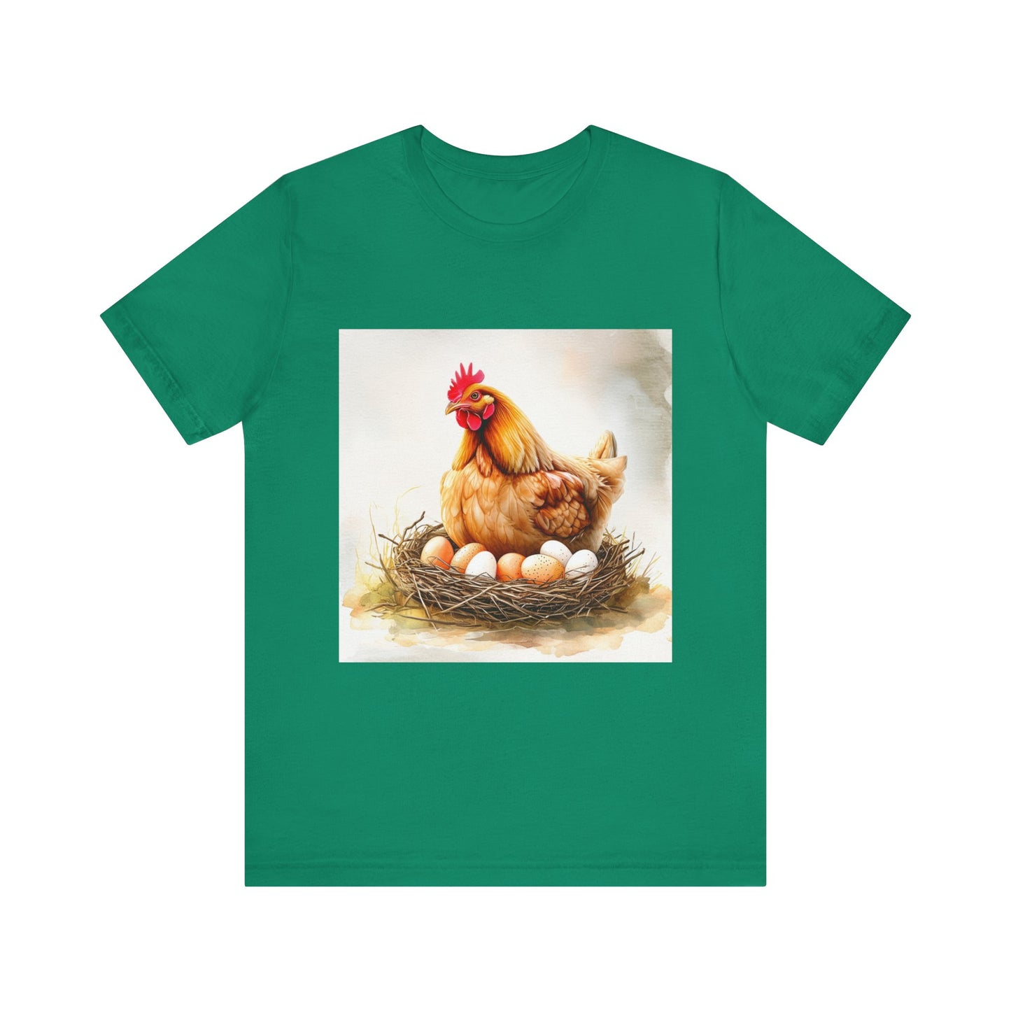 Hen Sitting on Eggs Unisex Jersey Short Sleeve Tee