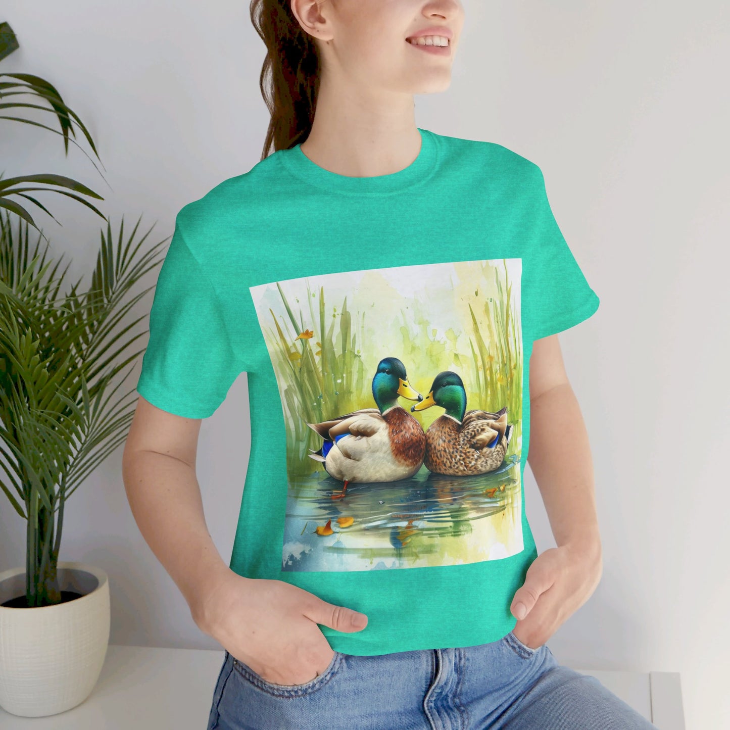 Cute Mallard Ducks Unisex Jersey Short Sleeve Tee